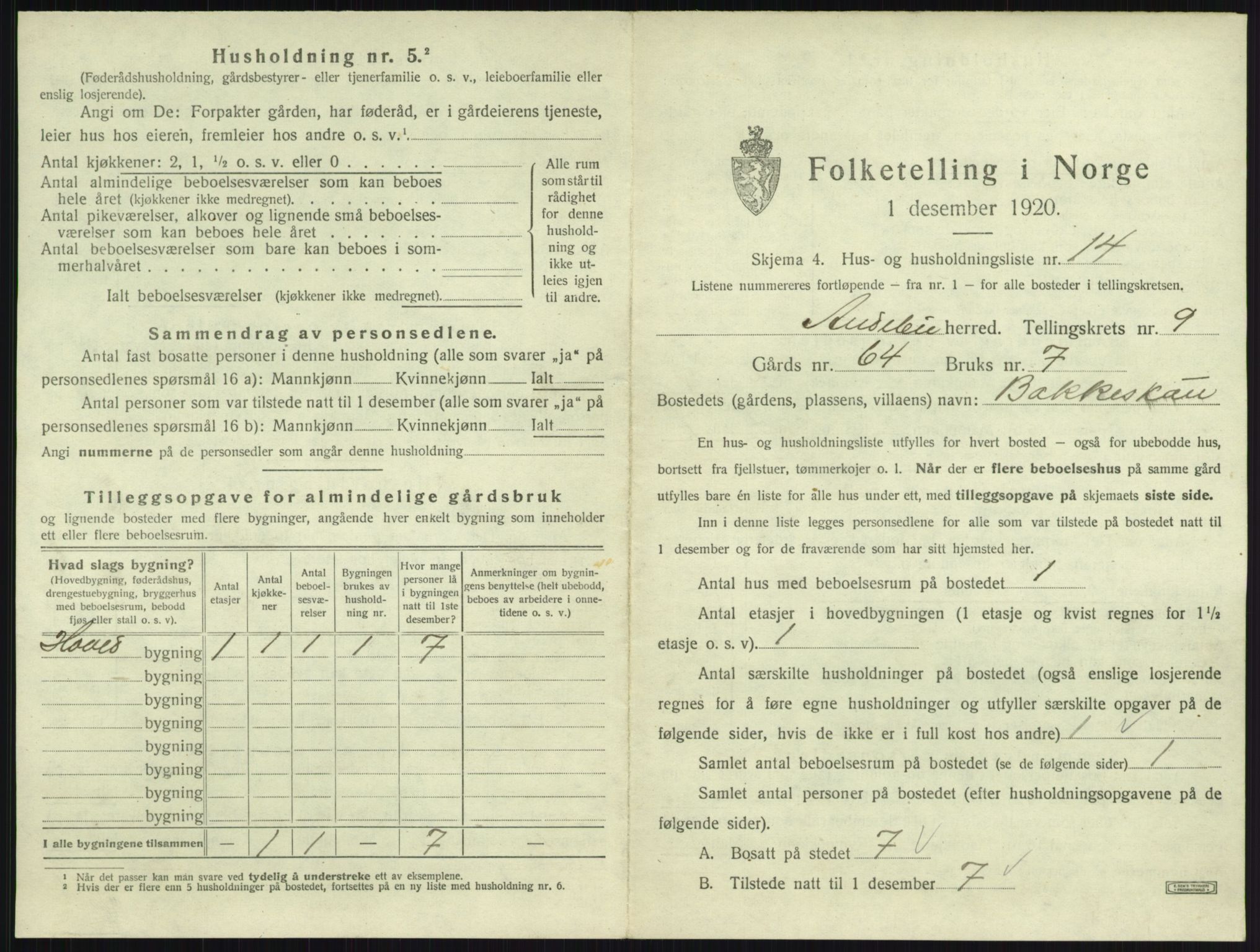 SAKO, 1920 census for Andebu, 1920, p. 557