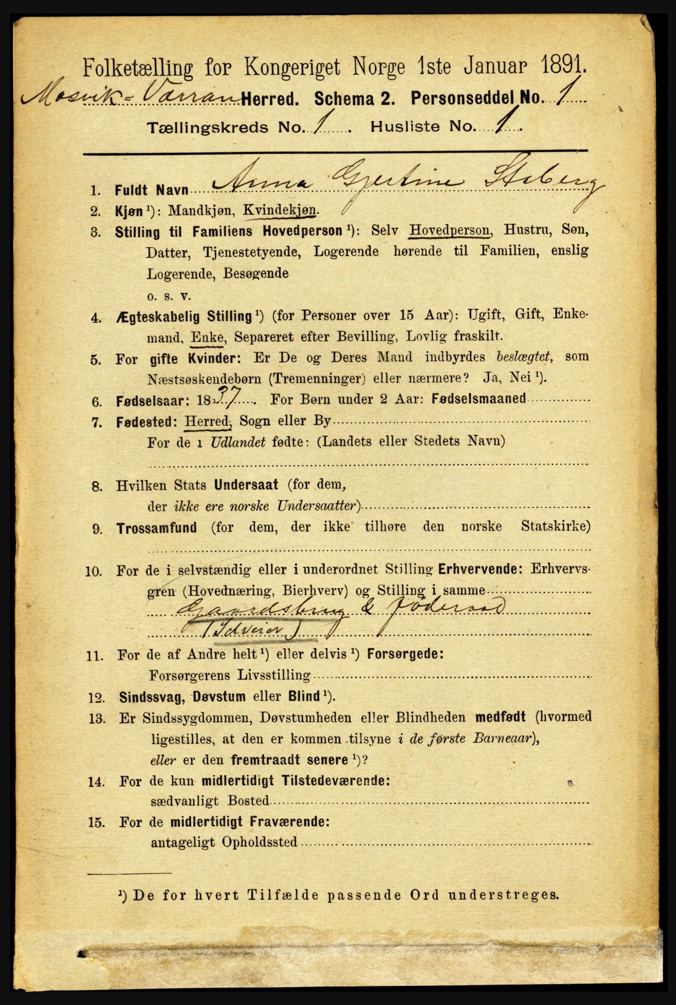 RA, 1891 census for 1723 Mosvik og Verran, 1891, p. 79