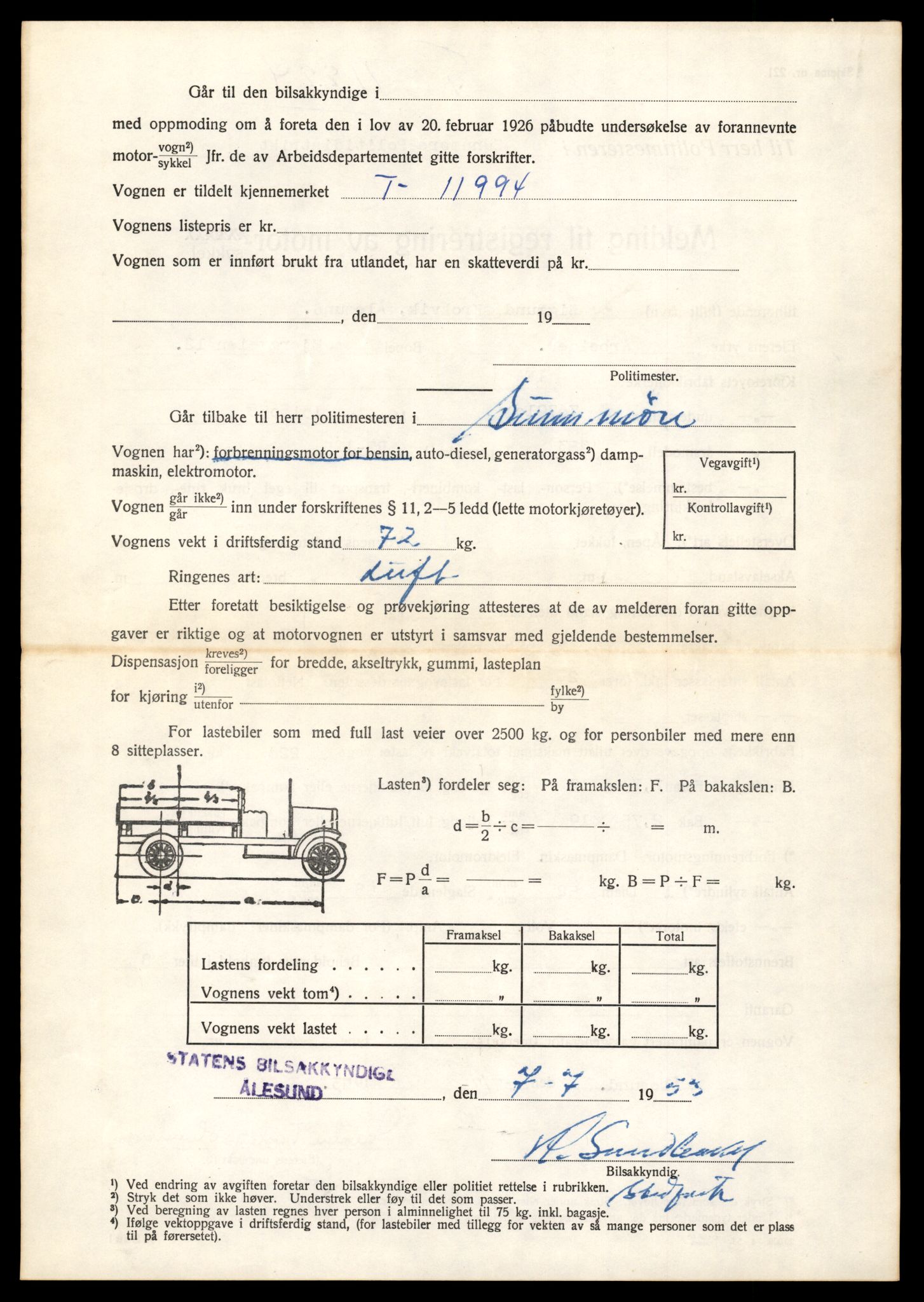 Møre og Romsdal vegkontor - Ålesund trafikkstasjon, AV/SAT-A-4099/F/Fe/L0031: Registreringskort for kjøretøy T 11800 - T 11996, 1927-1998, p. 3313