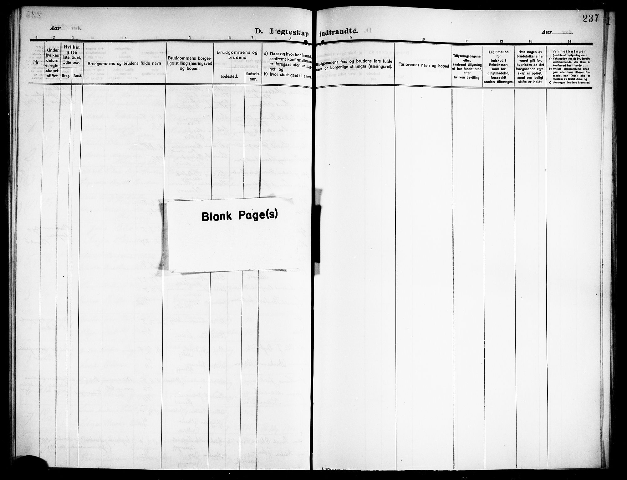 Ministerialprotokoller, klokkerbøker og fødselsregistre - Nordland, SAT/A-1459/843/L0639: Parish register (copy) no. 843C08, 1908-1924, p. 237