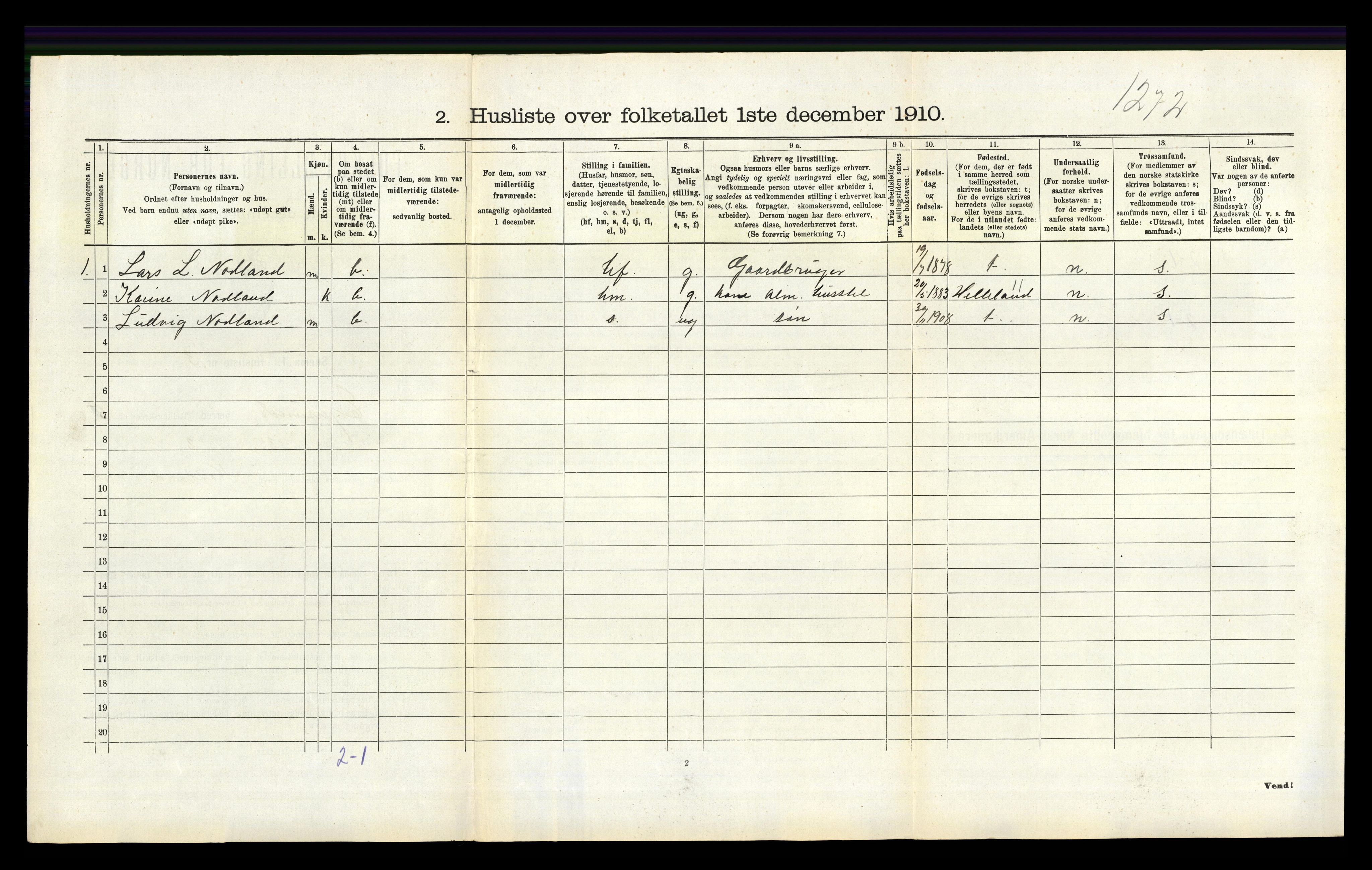 RA, 1910 census for Eigersund, 1910, p. 419