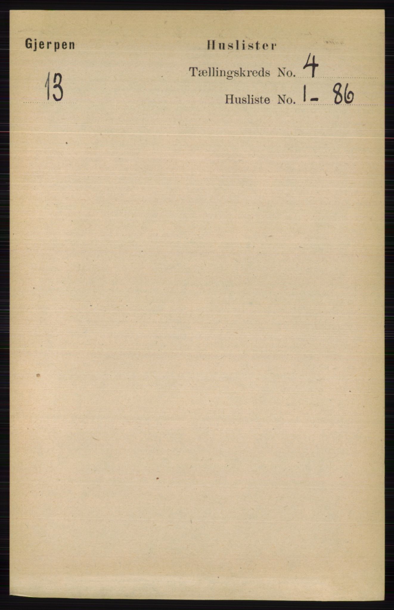 RA, 1891 census for 0812 Gjerpen, 1891, p. 1861
