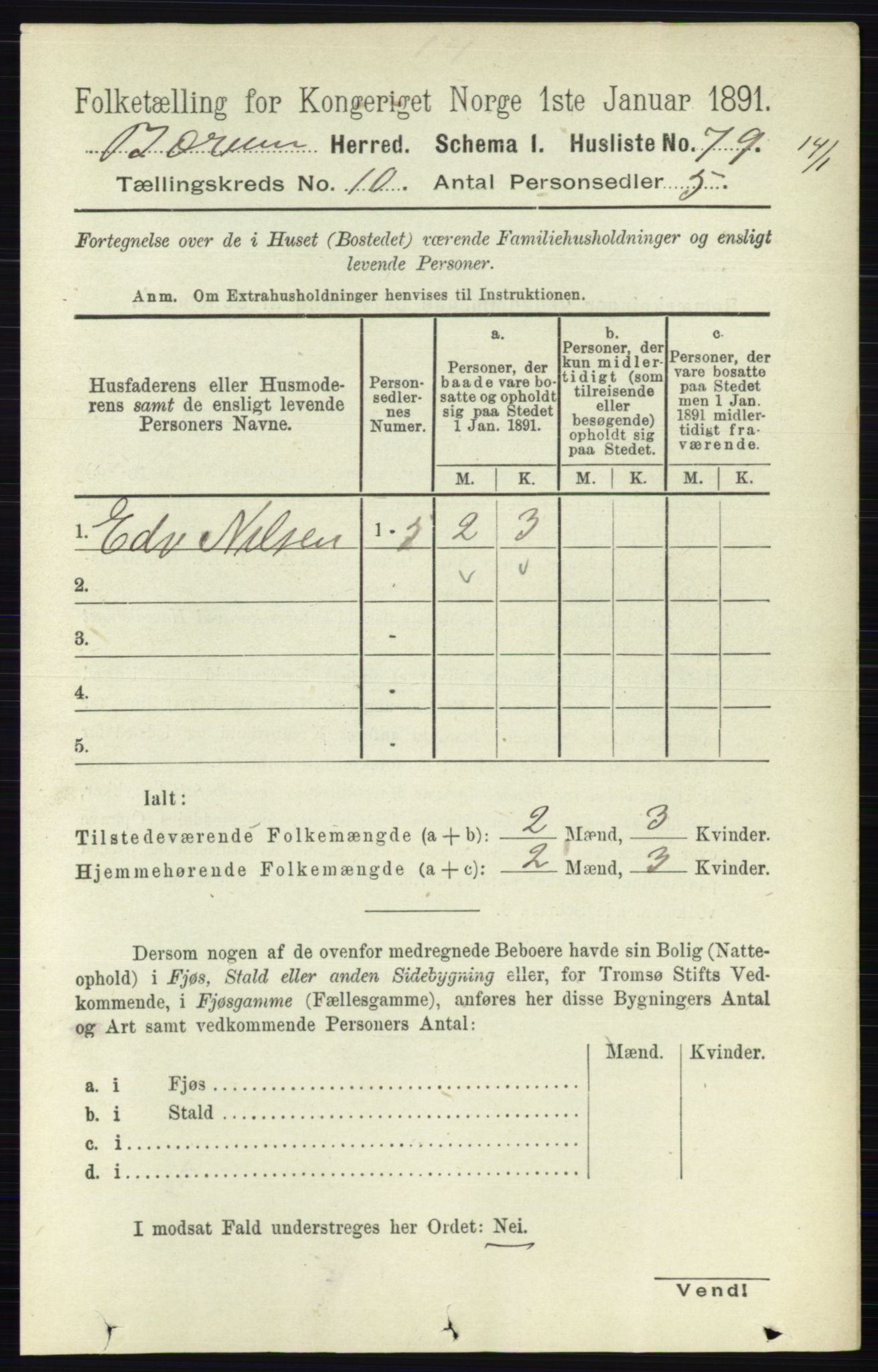 RA, 1891 census for 0219 Bærum, 1891, p. 6363