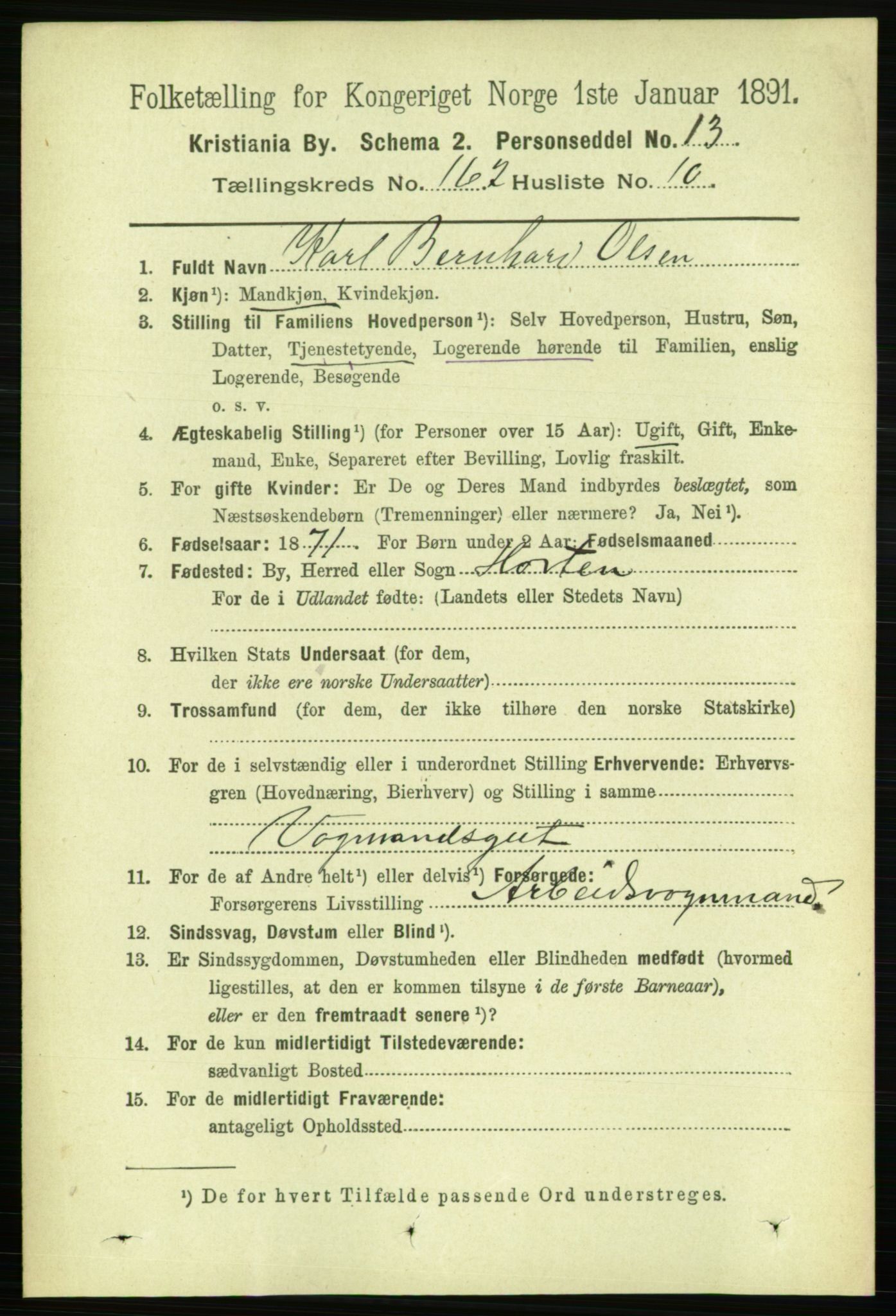 RA, 1891 census for 0301 Kristiania, 1891, p. 93253