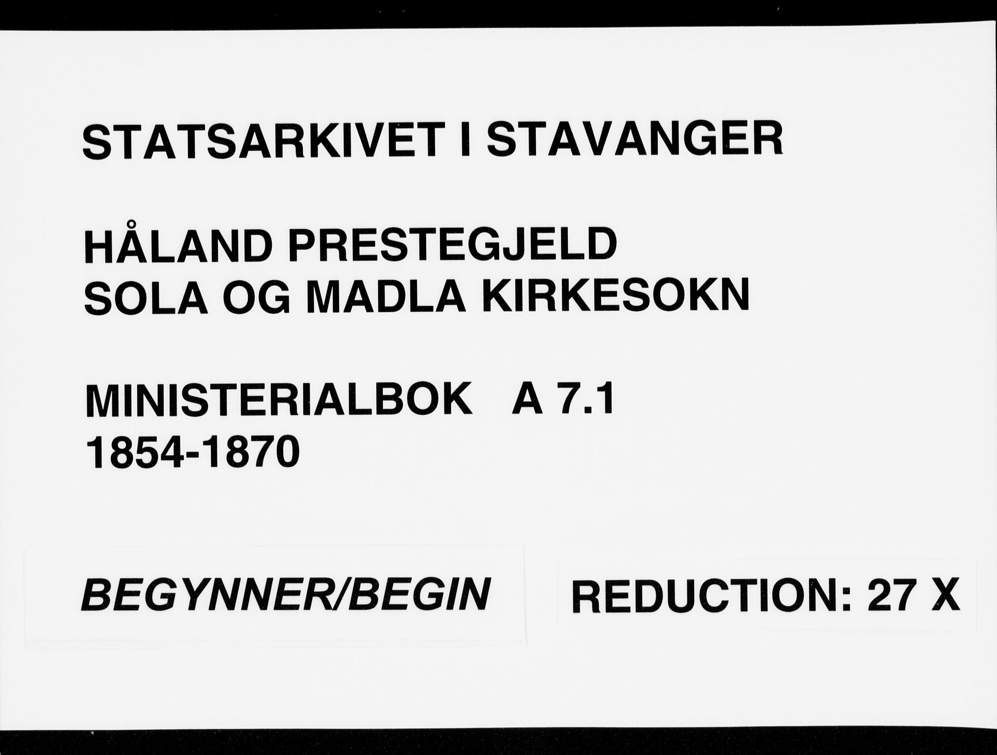 Håland sokneprestkontor, AV/SAST-A-101802/001/30BA/L0007: Parish register (official) no. A 7.1, 1854-1870