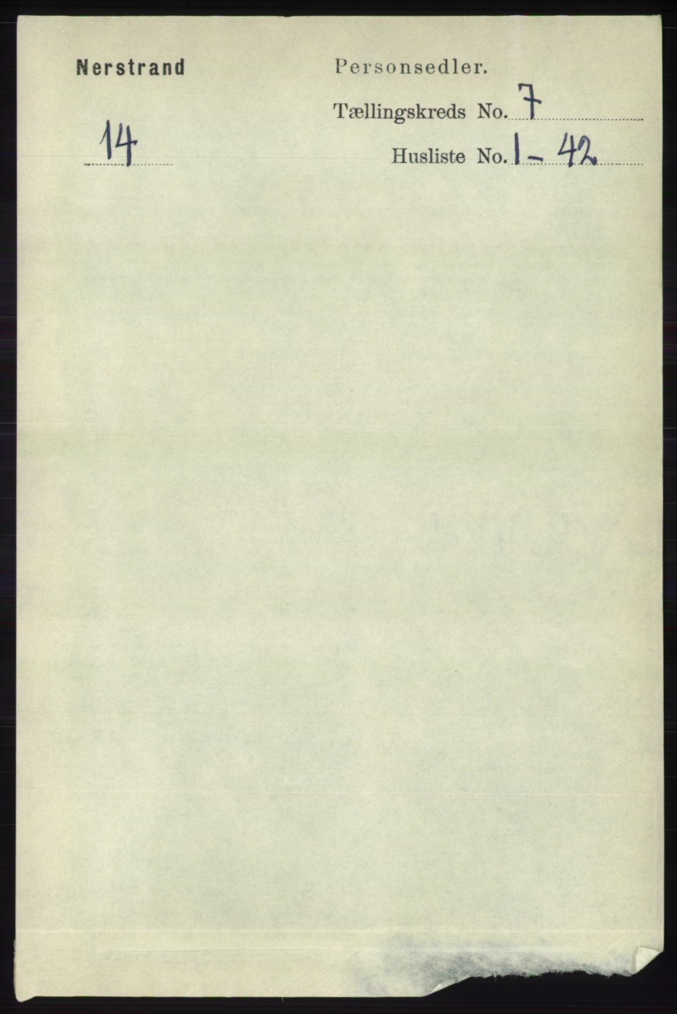 RA, 1891 census for 1139 Nedstrand, 1891, p. 1188