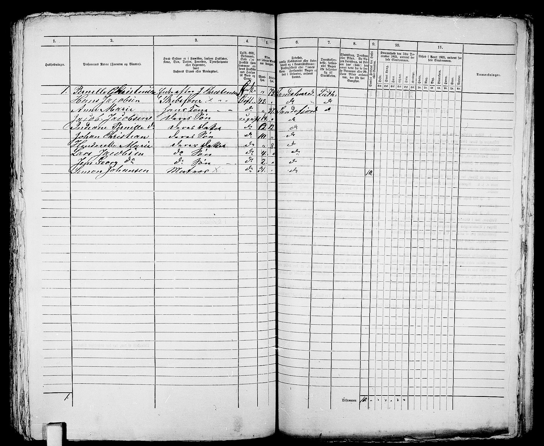 RA, 1865 census for Sandeherred/Sandefjord, 1865, p. 372