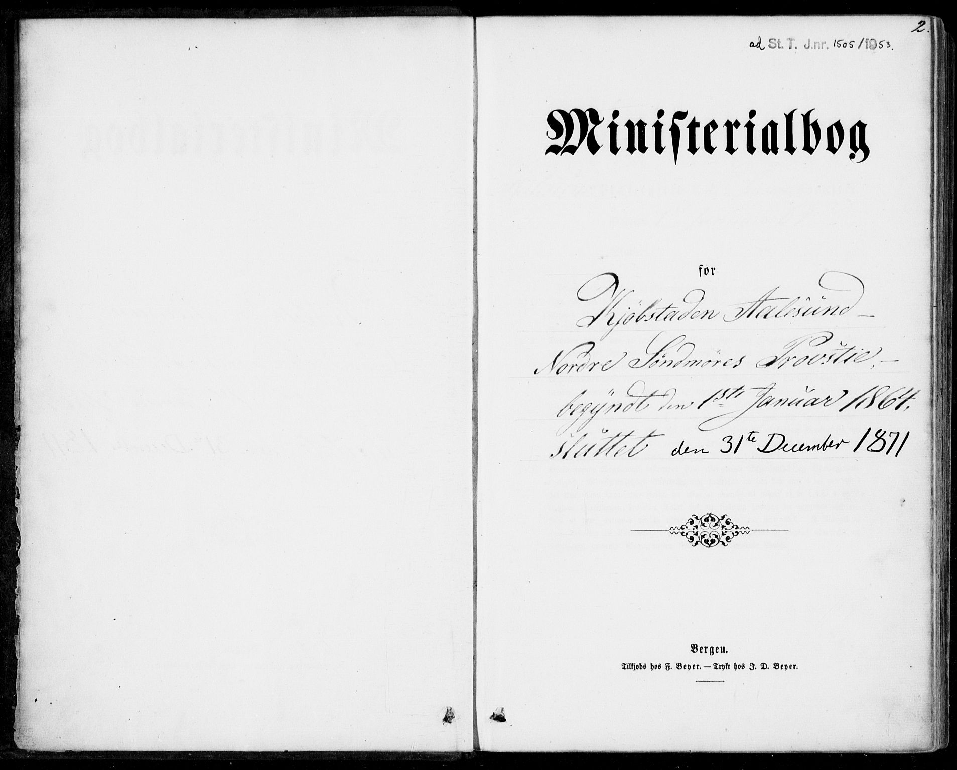 Ministerialprotokoller, klokkerbøker og fødselsregistre - Møre og Romsdal, SAT/A-1454/529/L0452: Parish register (official) no. 529A02, 1864-1871, p. 2