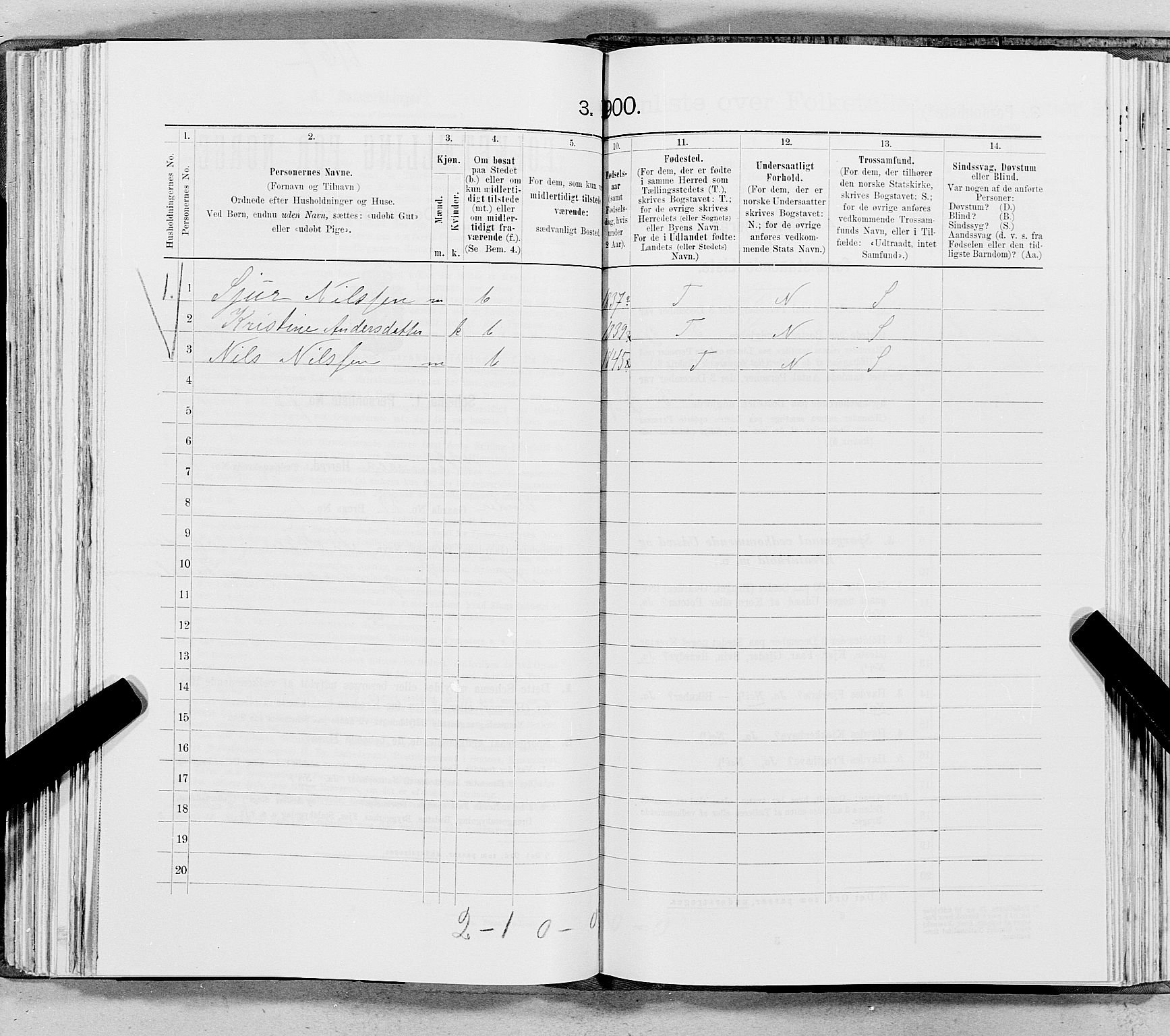 SAT, 1900 census for Hemnes, 1900, p. 685