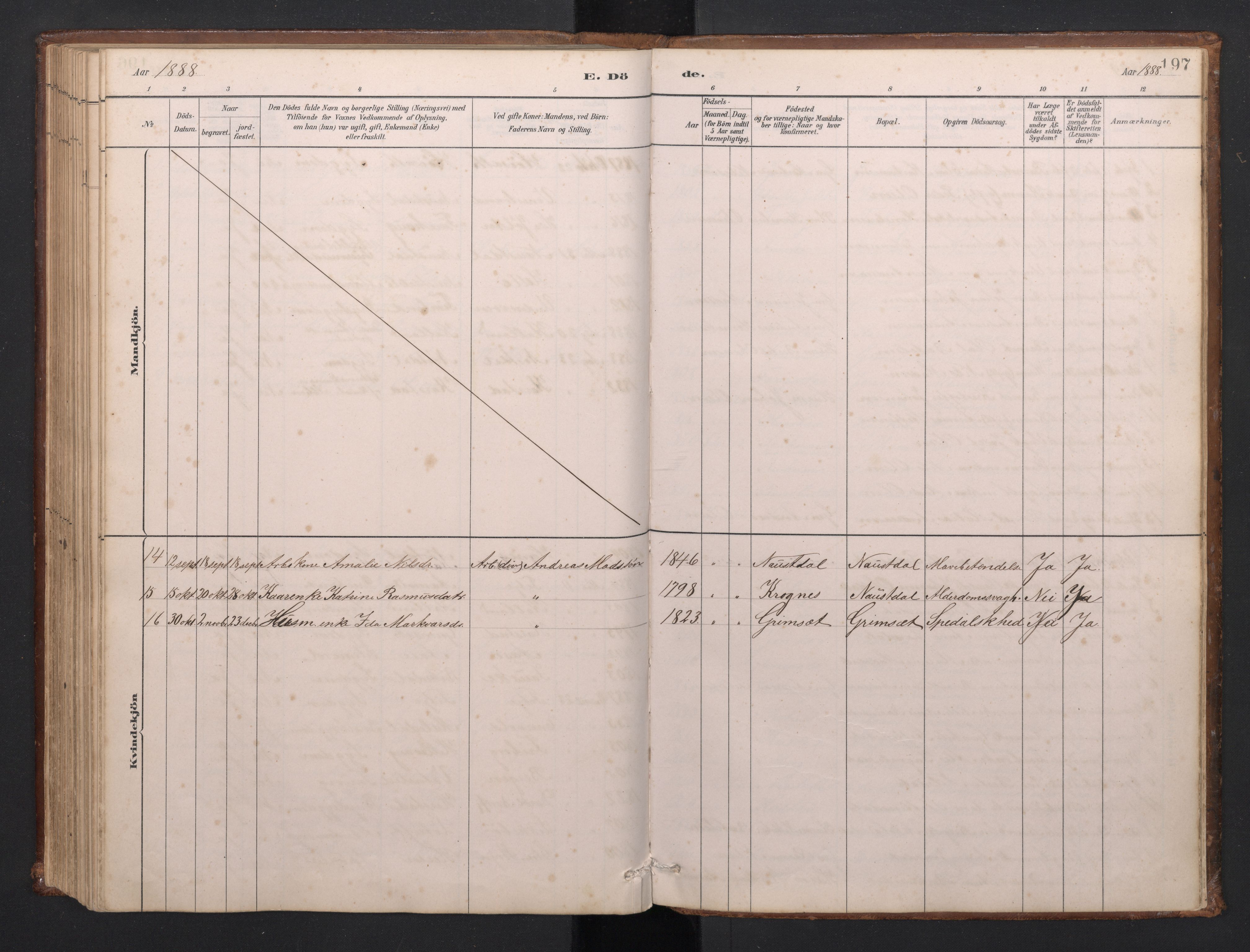 Førde sokneprestembete, AV/SAB-A-79901/H/Hab/Habd/L0003: Parish register (copy) no. D 3, 1881-1897, p. 196b-197a