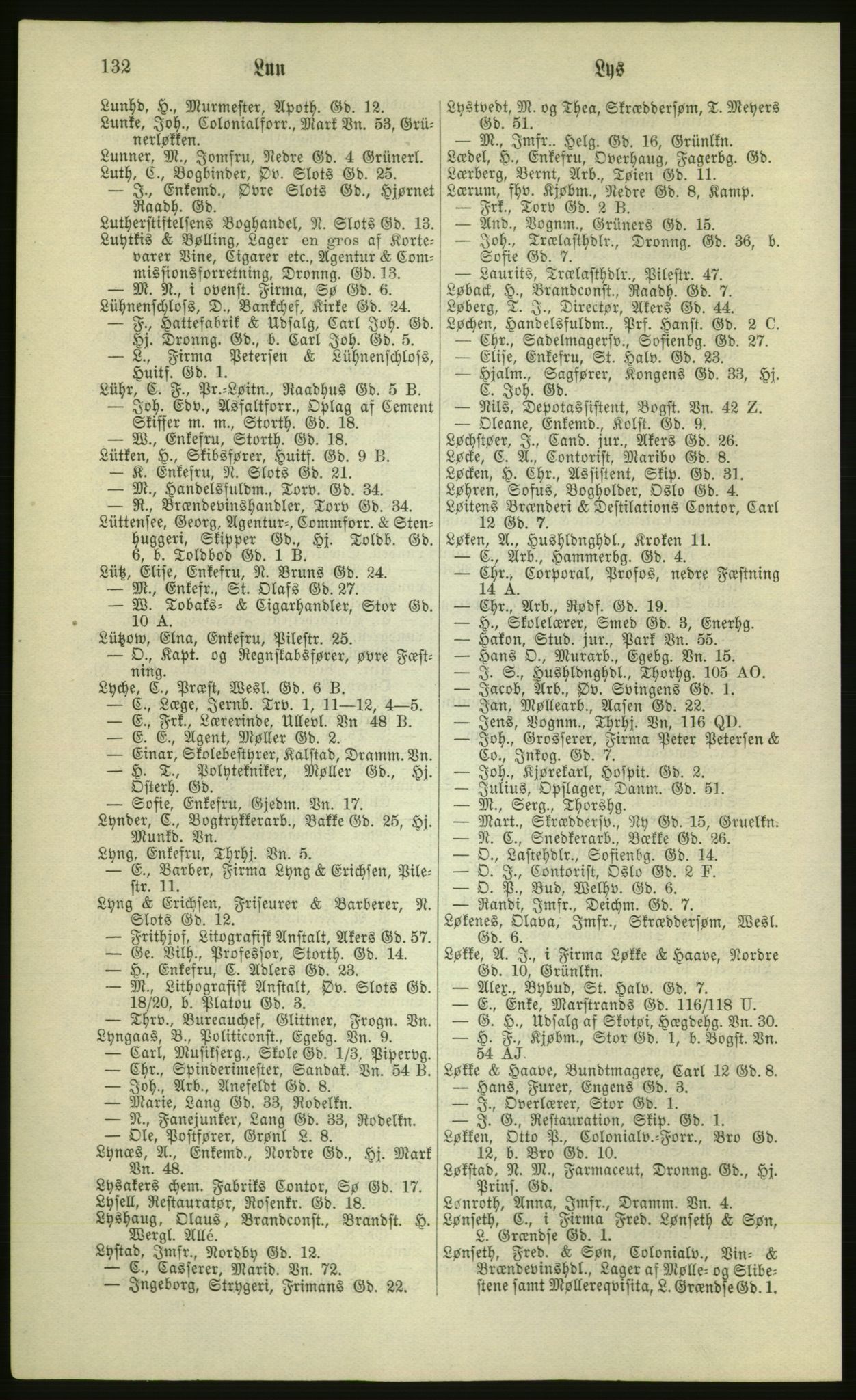 Kristiania/Oslo adressebok, PUBL/-, 1881, p. 132