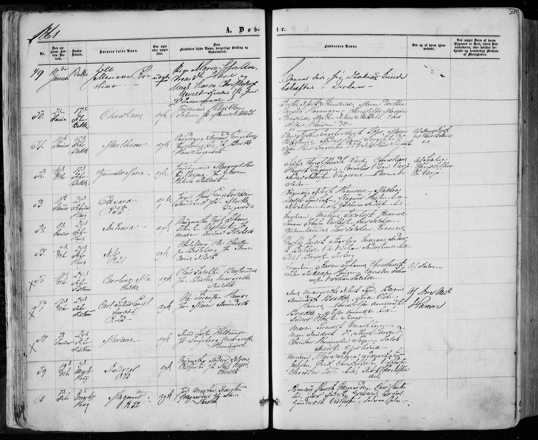 Eiker kirkebøker, SAKO/A-4/F/Fa/L0016: Parish register (official) no. I 16, 1860-1868, p. 25