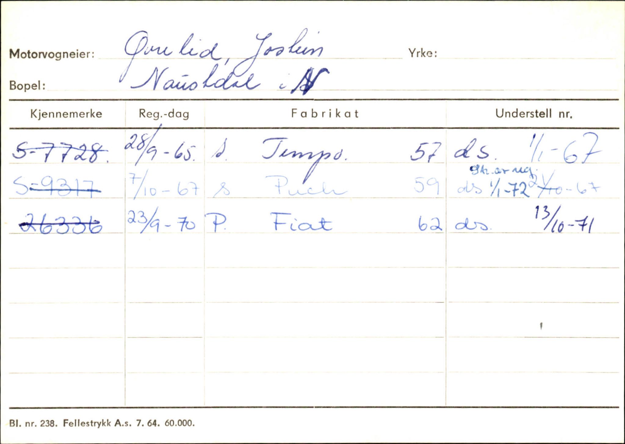 Statens vegvesen, Sogn og Fjordane vegkontor, AV/SAB-A-5301/4/F/L0130: Eigarregister Eid T-Å. Høyanger A-O, 1945-1975, p. 257