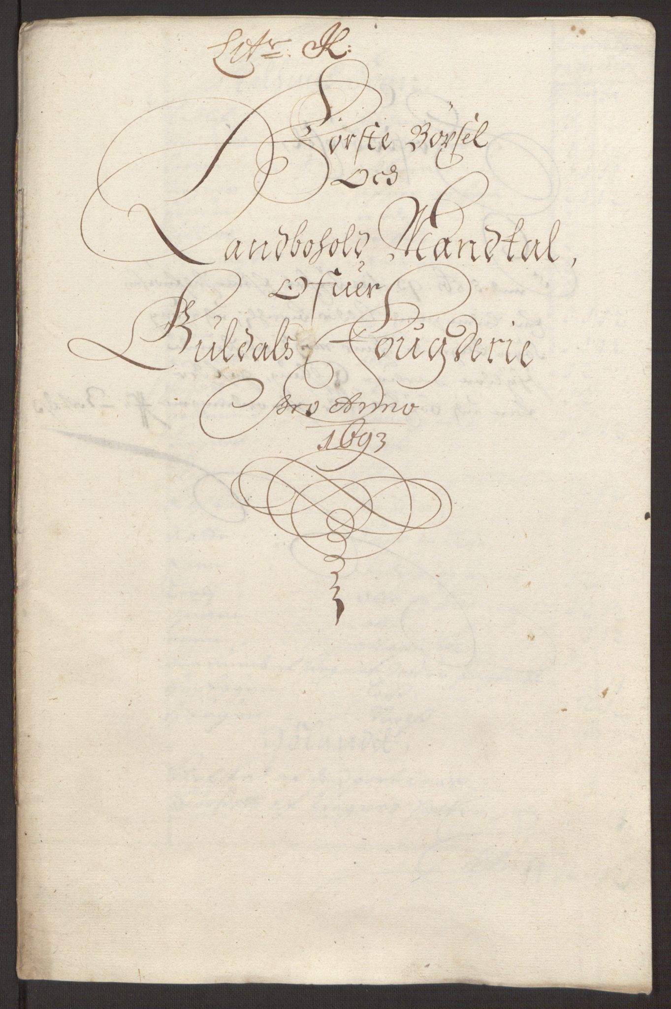 Rentekammeret inntil 1814, Reviderte regnskaper, Fogderegnskap, RA/EA-4092/R59/L3943: Fogderegnskap Gauldal, 1693, p. 135