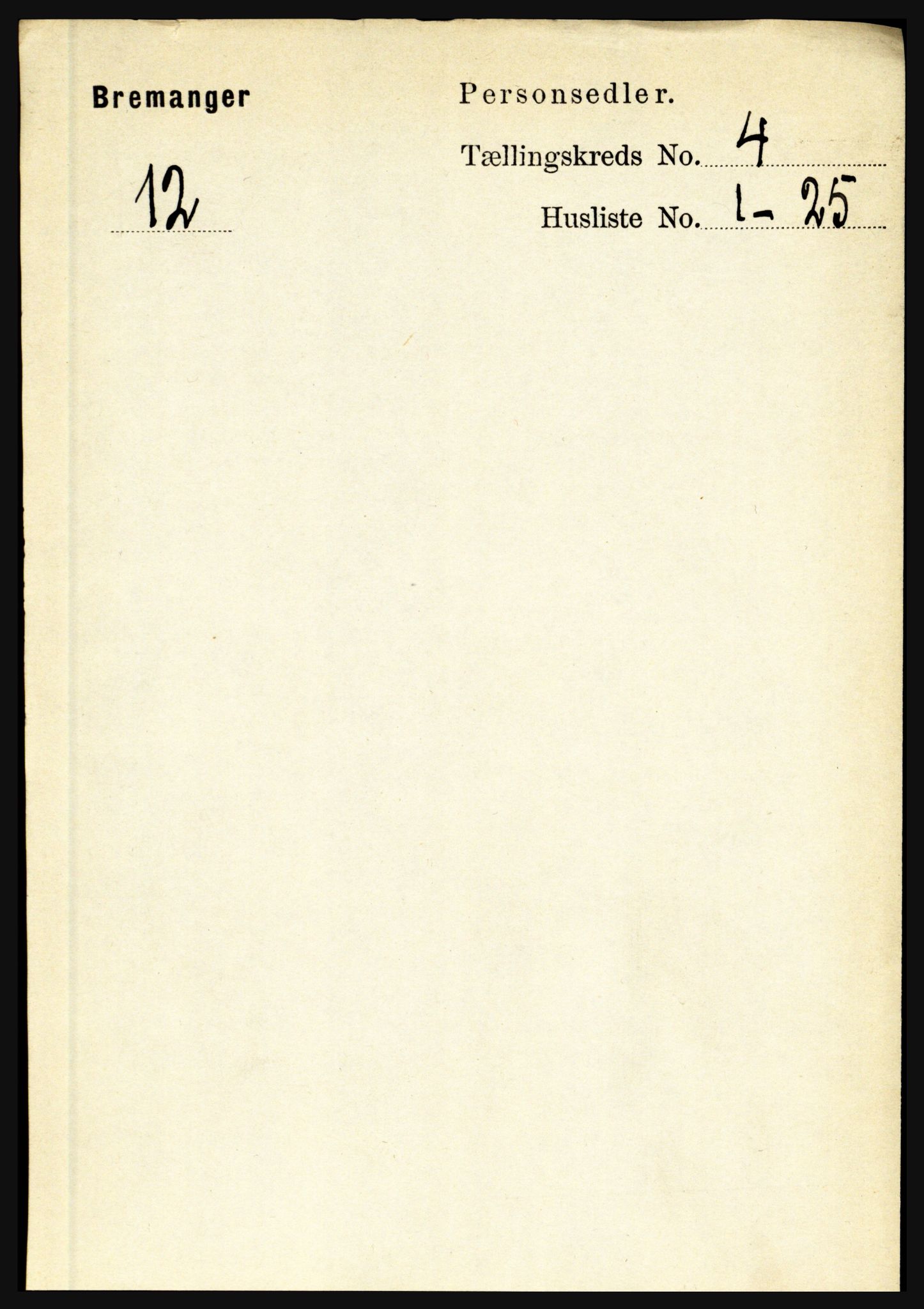 RA, 1891 census for 1438 Bremanger, 1891, p. 1511