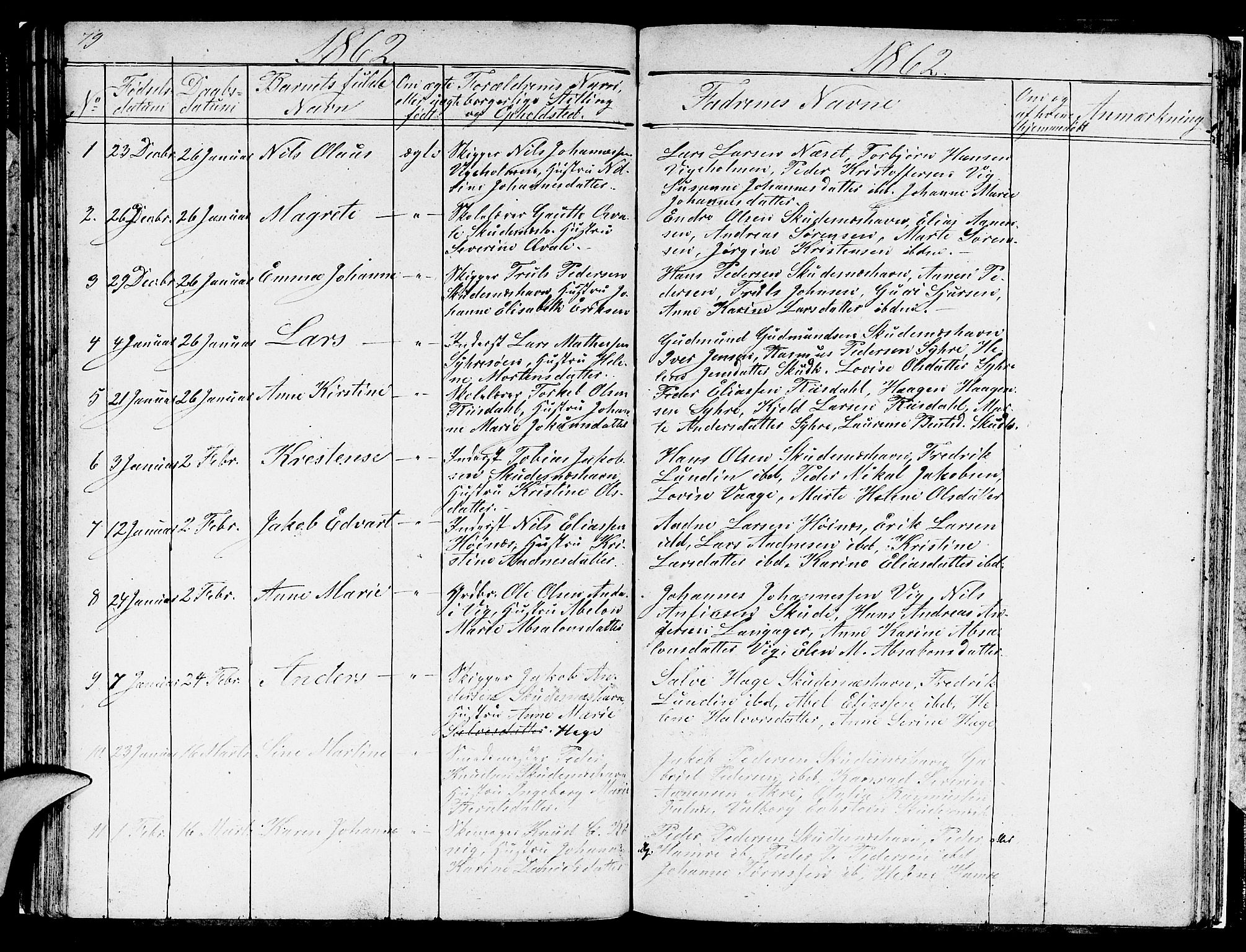 Skudenes sokneprestkontor, AV/SAST-A -101849/H/Ha/Hab/L0001: Parish register (copy) no. B 1, 1848-1864, p. 79