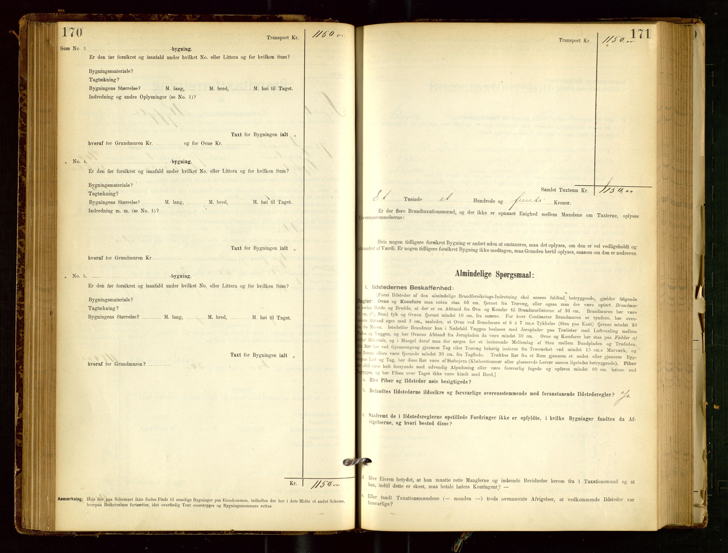 Skjold lensmannskontor, AV/SAST-A-100182/Gob/L0001: "Brandtaxationsprotokol for Skjold Lensmandsdistrikt Ryfylke Fogderi", 1894-1939, p. 170-171