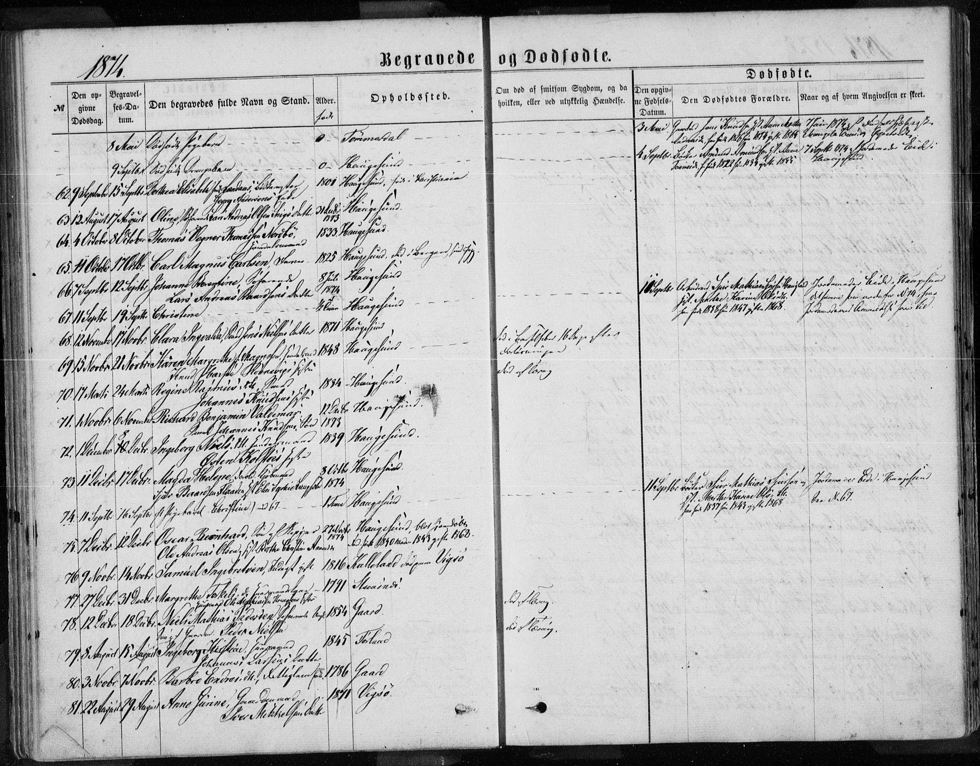 Torvastad sokneprestkontor, AV/SAST-A -101857/H/Ha/Haa/L0013: Parish register (official) no. A 12.2, 1867-1877