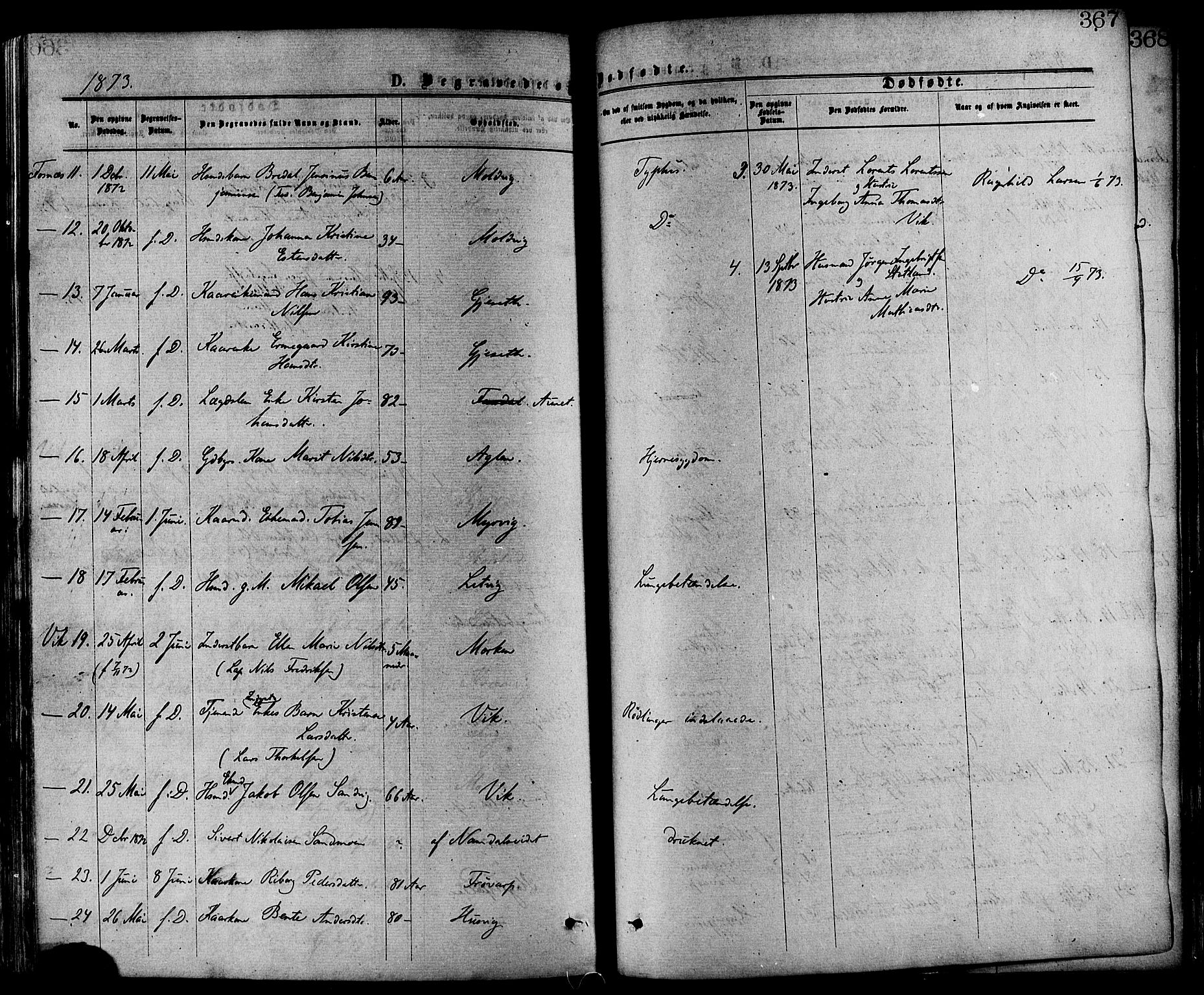Ministerialprotokoller, klokkerbøker og fødselsregistre - Nord-Trøndelag, SAT/A-1458/773/L0616: Parish register (official) no. 773A07, 1870-1887, p. 367