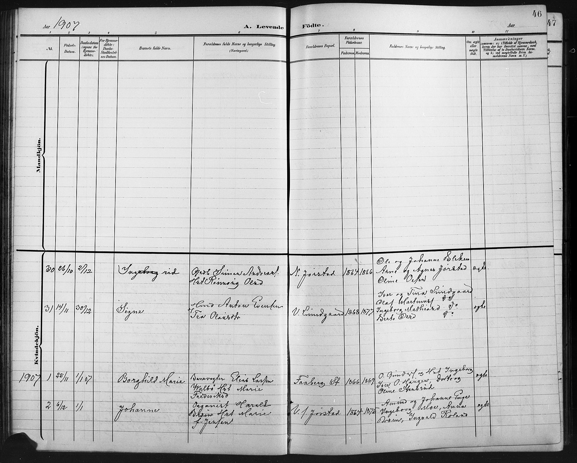 Fåberg prestekontor, AV/SAH-PREST-086/H/Ha/Hab/L0011: Parish register (copy) no. 11, 1901-1921, p. 46