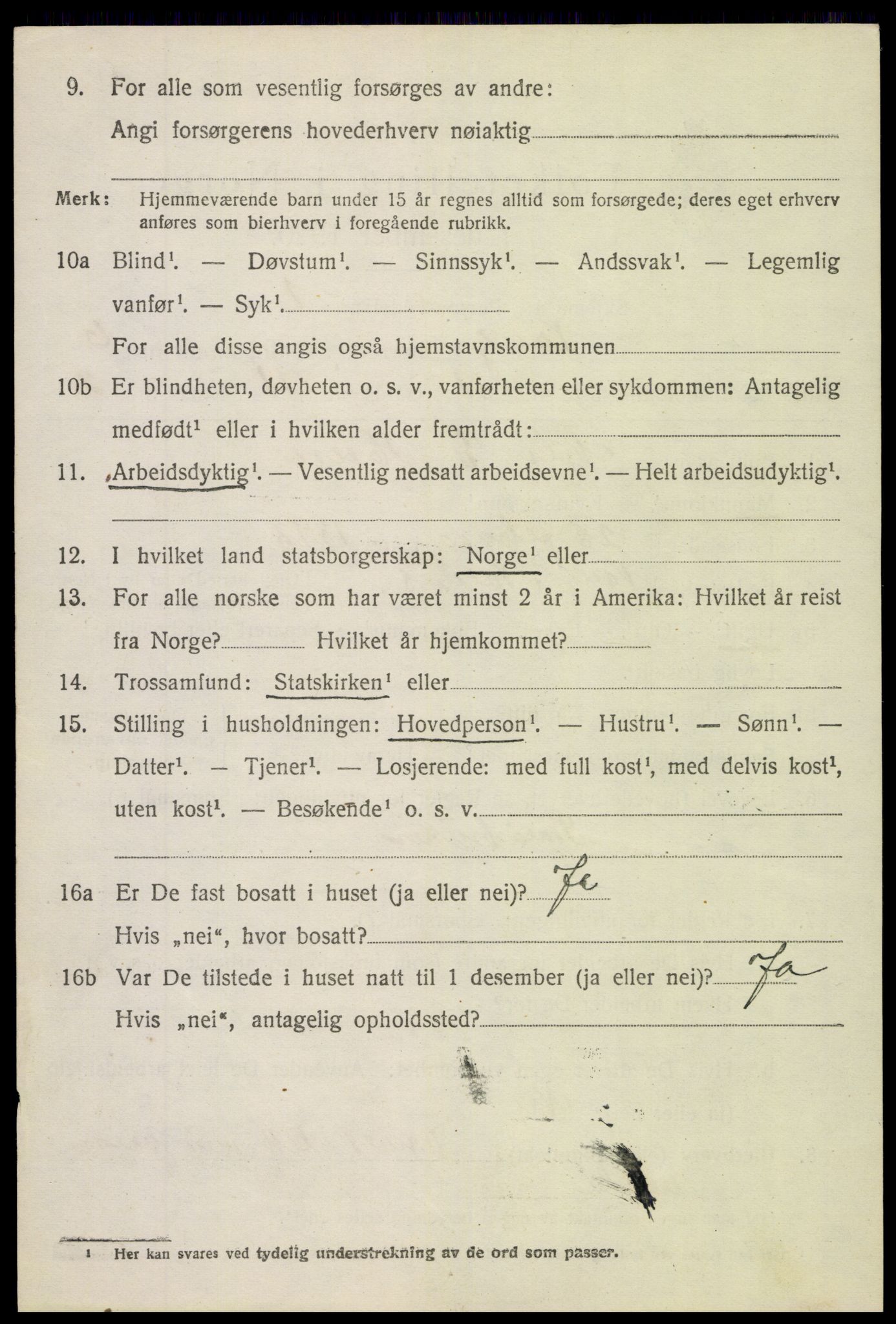 SAH, 1920 census for Vang (Oppland), 1920, p. 3076