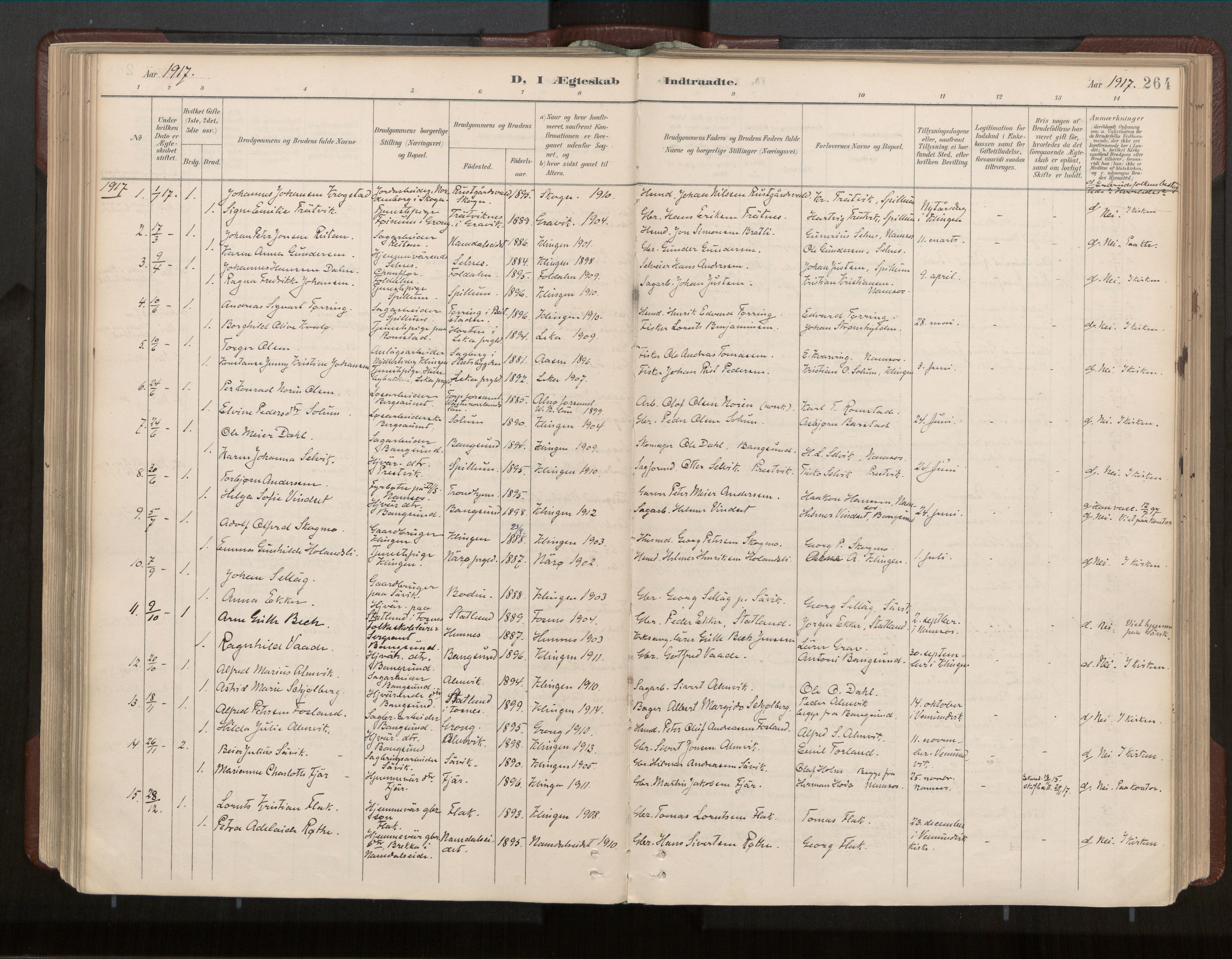 Ministerialprotokoller, klokkerbøker og fødselsregistre - Nord-Trøndelag, AV/SAT-A-1458/770/L0589: Parish register (official) no. 770A03, 1887-1929, p. 264