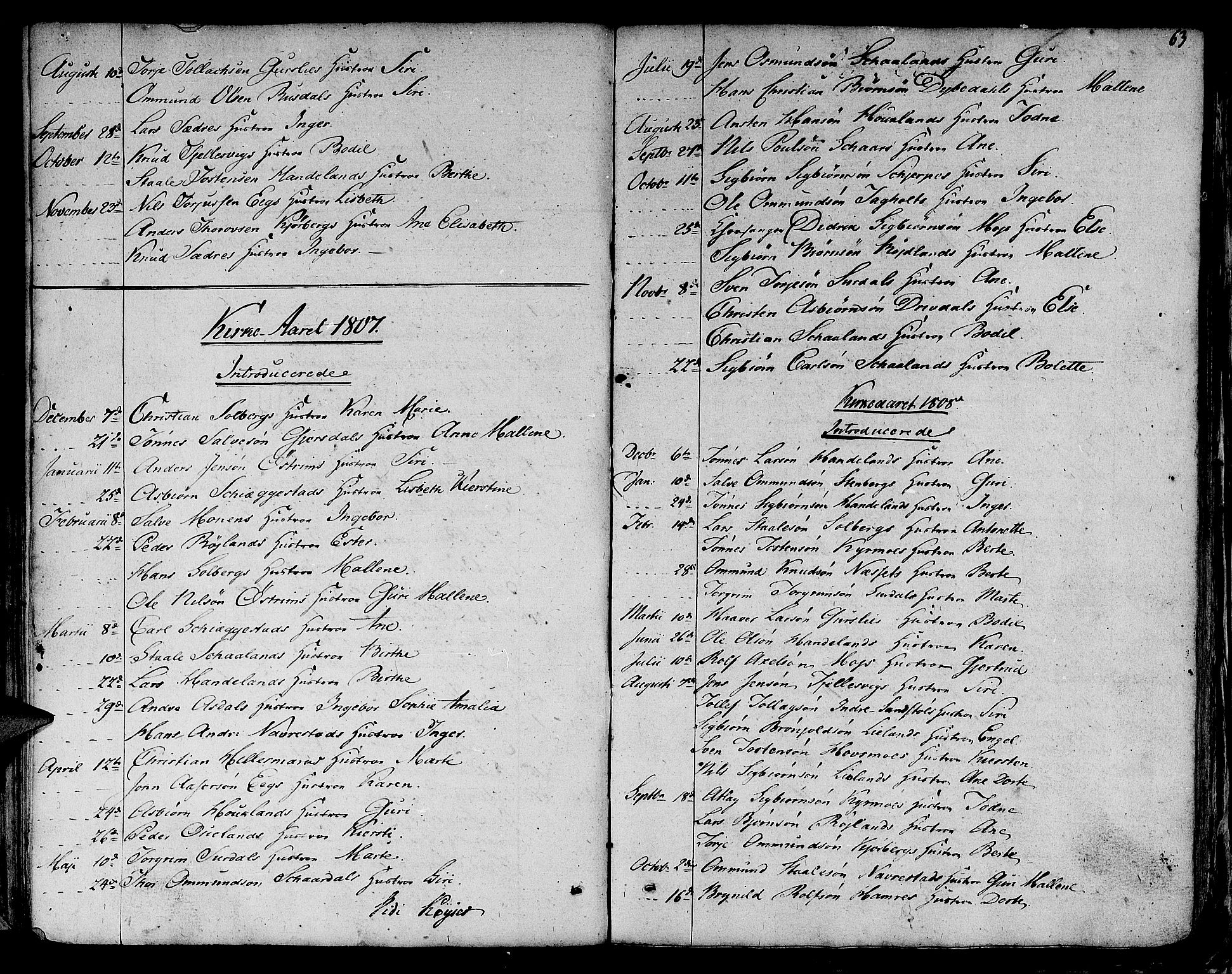 Lund sokneprestkontor, AV/SAST-A-101809/S06/L0004: Parish register (official) no. A 4 /1, 1801-1864, p. 63