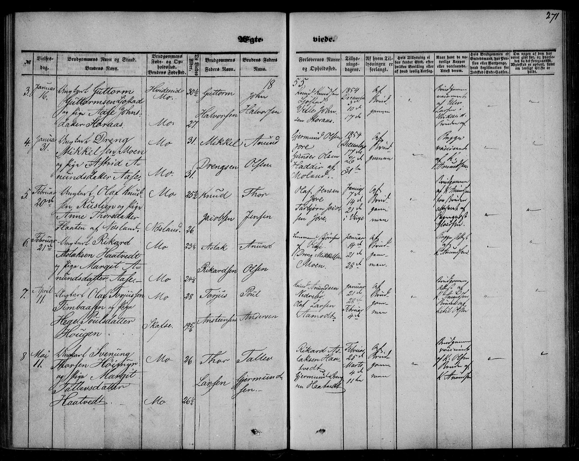 Mo kirkebøker, SAKO/A-286/F/Fa/L0005: Parish register (official) no. I 5, 1844-1864, p. 271