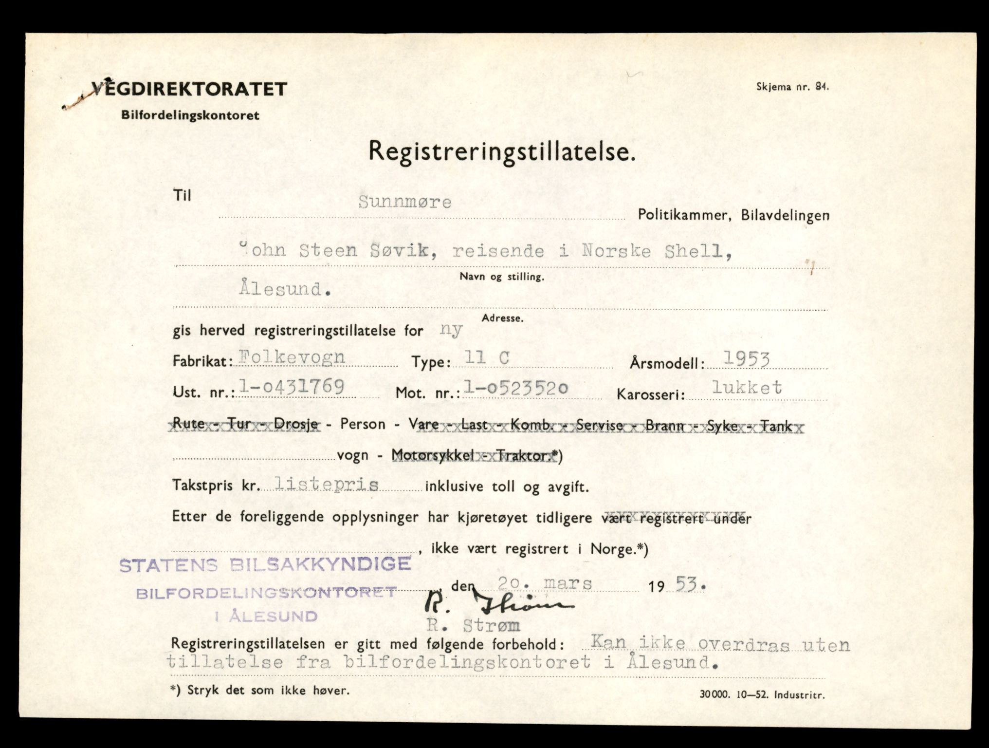 Møre og Romsdal vegkontor - Ålesund trafikkstasjon, AV/SAT-A-4099/F/Fe/L0043: Registreringskort for kjøretøy T 14080 - T 14204, 1927-1998, p. 741