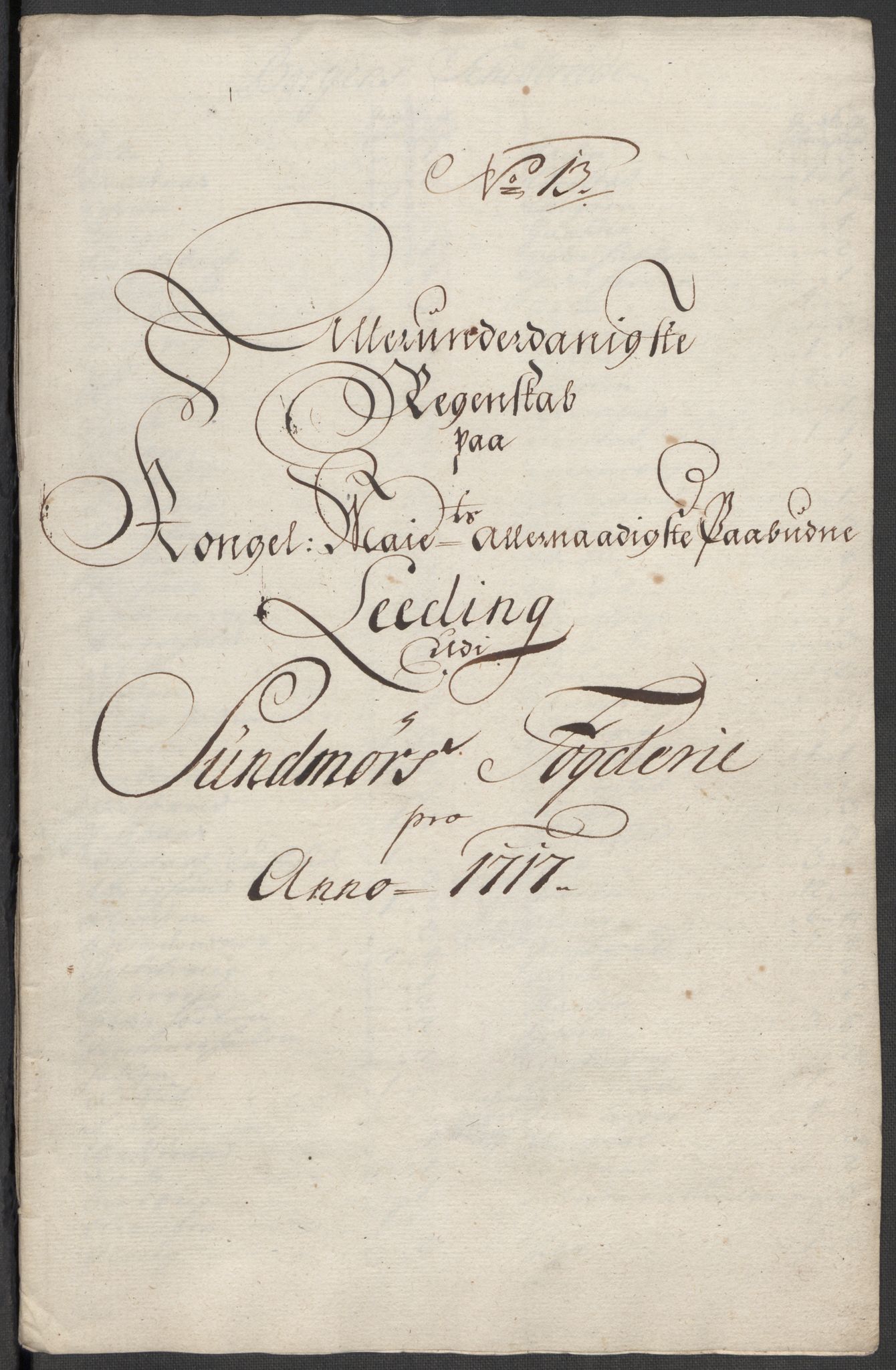 Rentekammeret inntil 1814, Reviderte regnskaper, Fogderegnskap, AV/RA-EA-4092/R54/L3569: Fogderegnskap Sunnmøre, 1717, p. 148