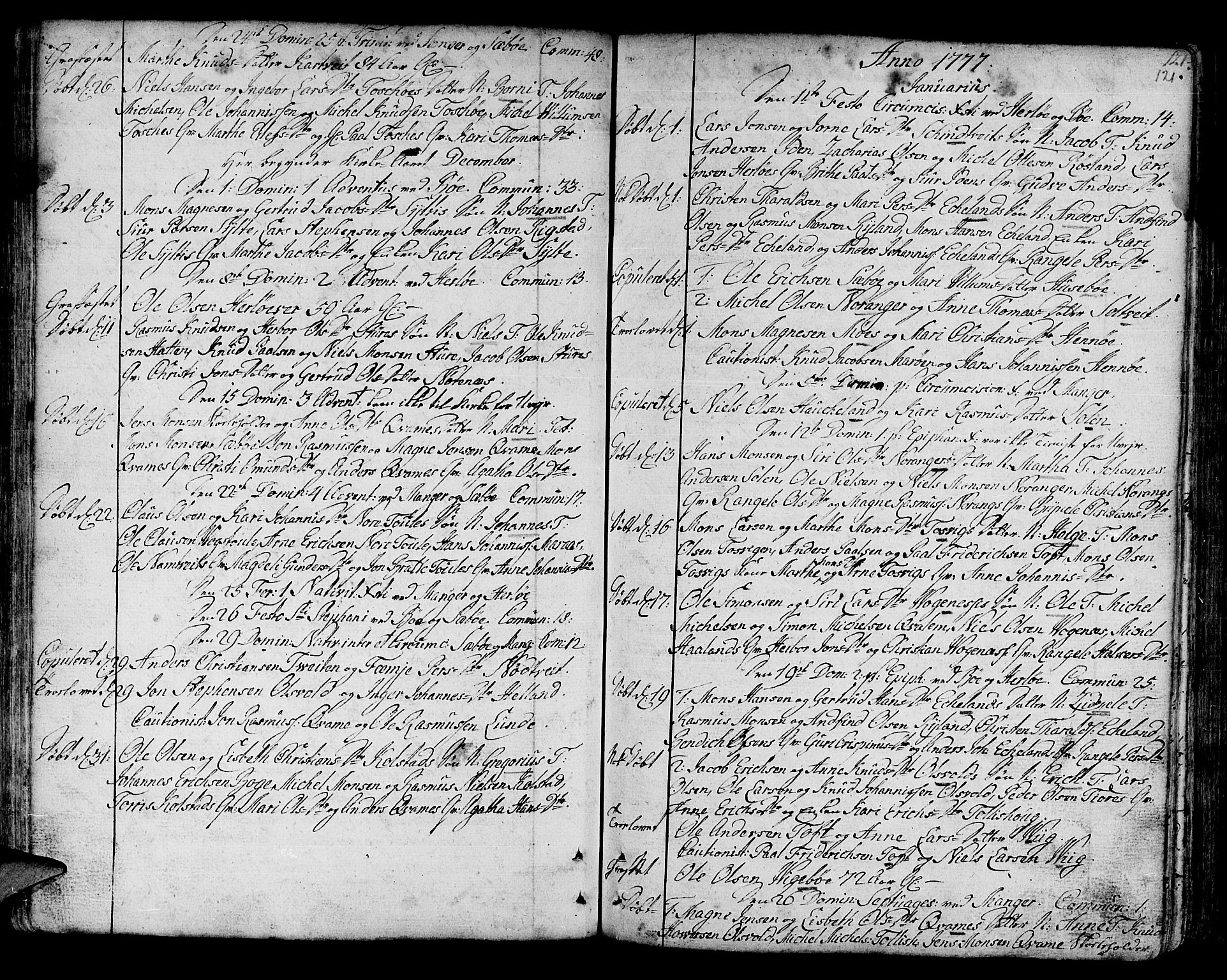 Manger sokneprestembete, SAB/A-76801/H/Haa: Parish register (official) no. A 1, 1759-1791, p. 121