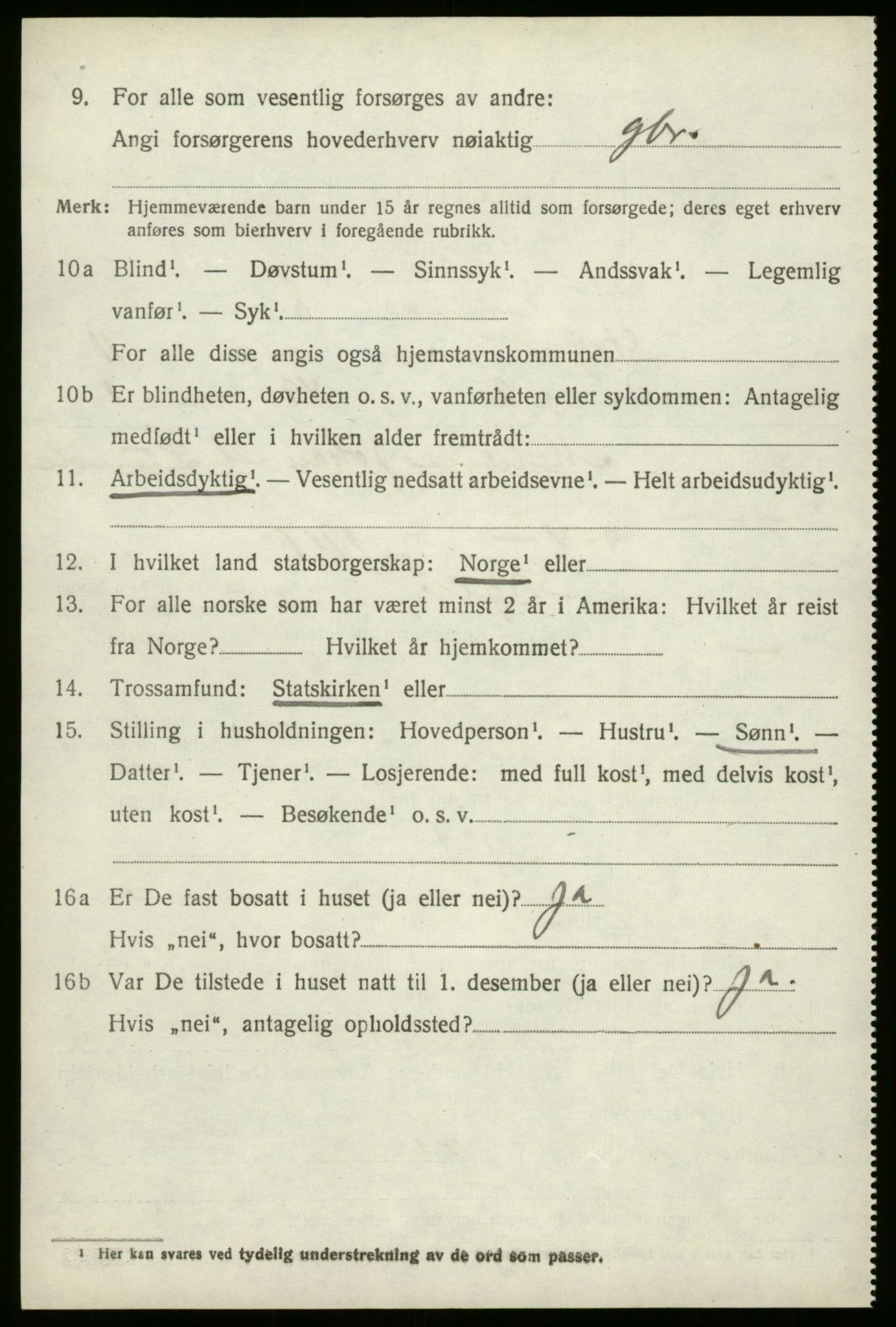 SAB, 1920 census for Stryn, 1920, p. 5223