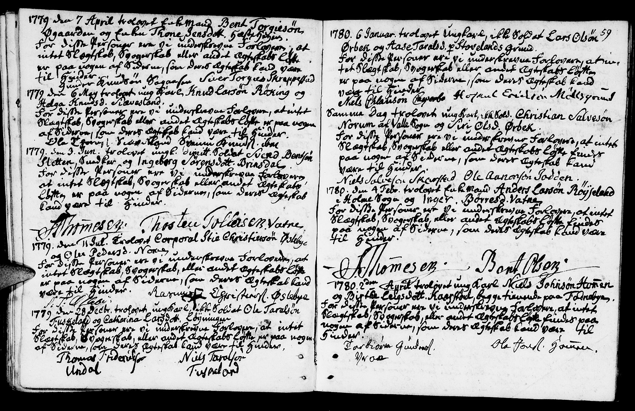 Mandal sokneprestkontor, SAK/1111-0030/F/Fa/Fab/L0001: Parish register (official) no. A 1, 1720-1793, p. 59