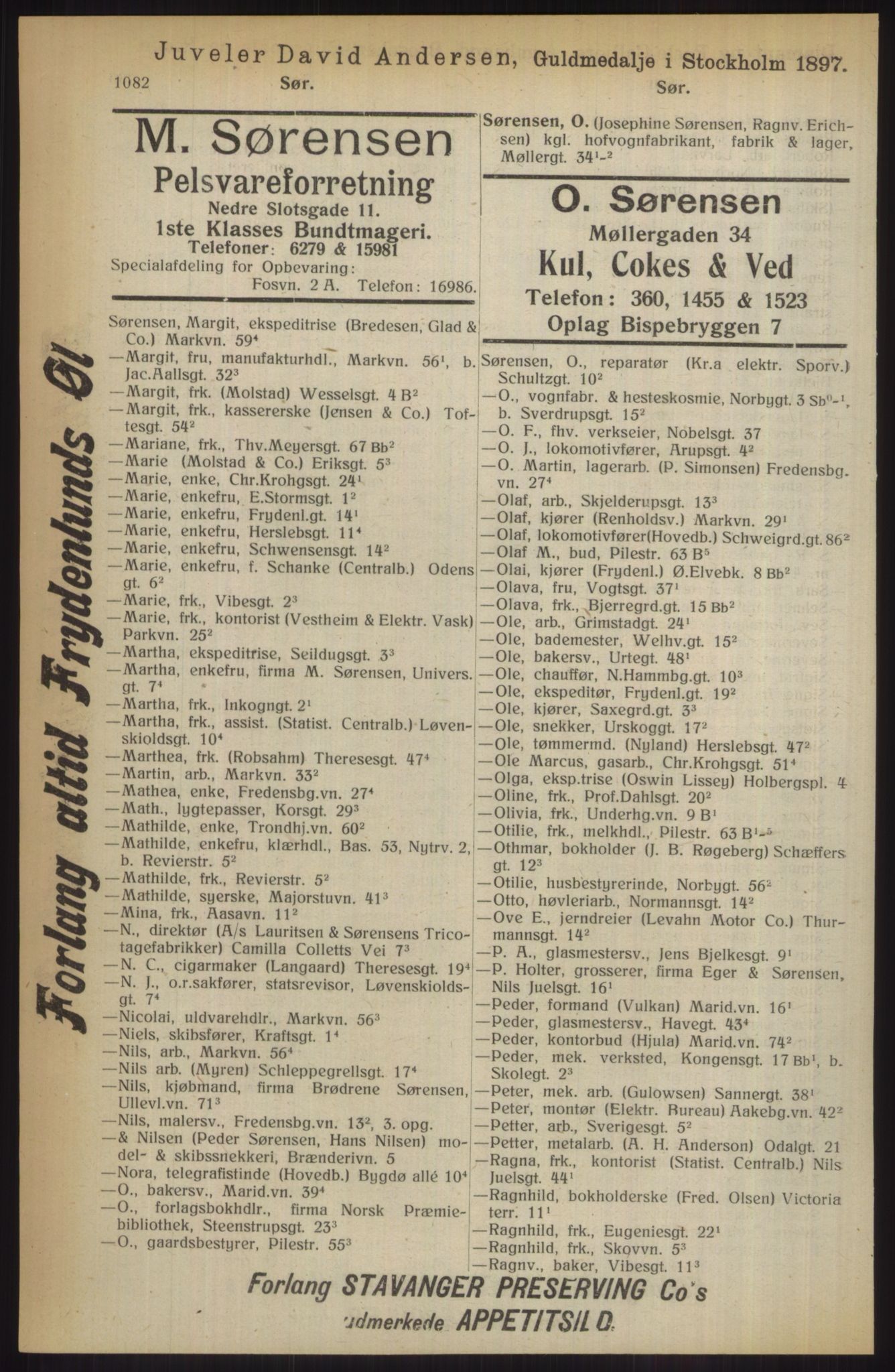 Kristiania/Oslo adressebok, PUBL/-, 1914, p. 1082