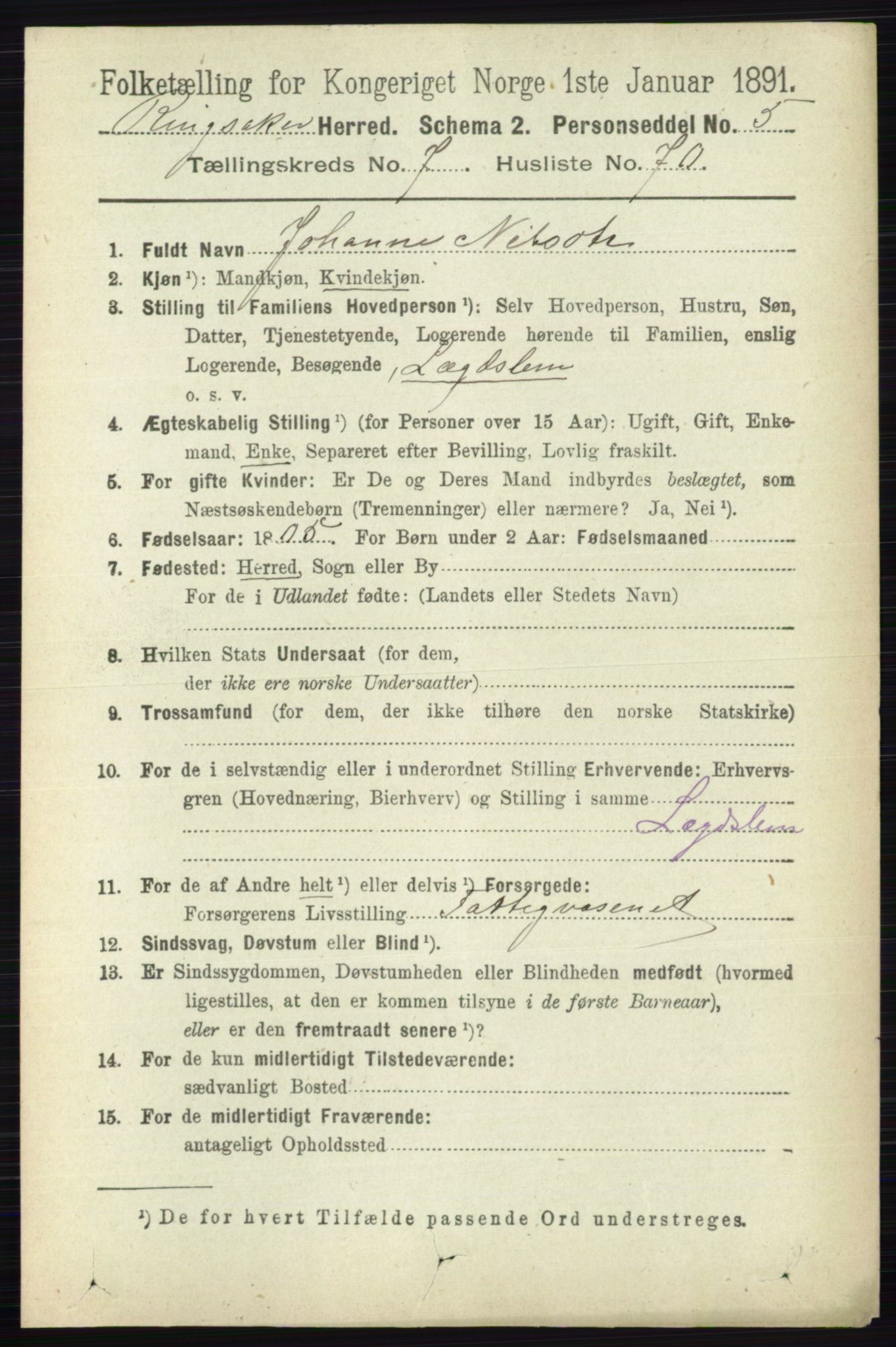 RA, 1891 census for 0412 Ringsaker, 1891, p. 4360