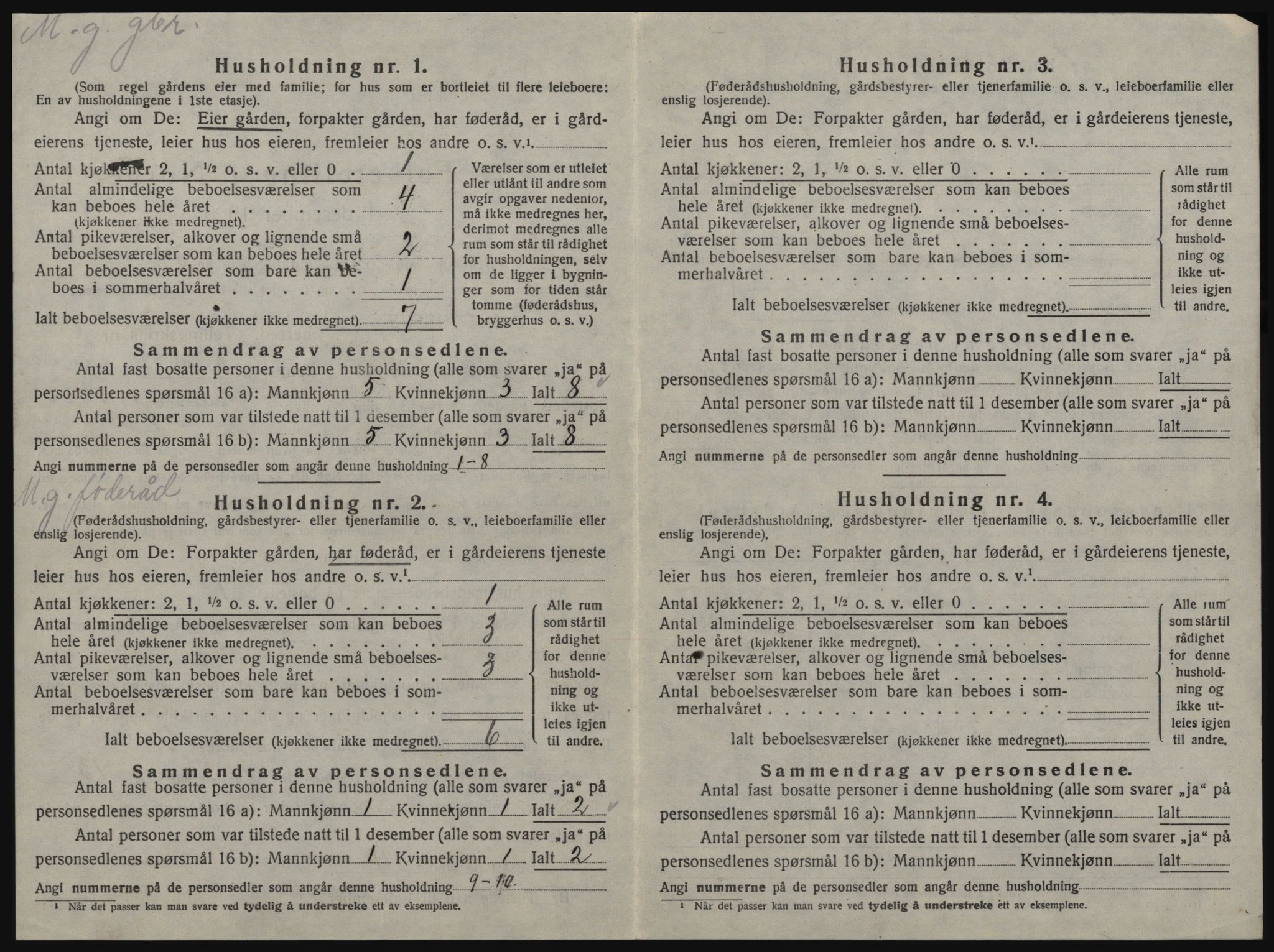 SAT, 1920 census for Byneset, 1920, p. 707