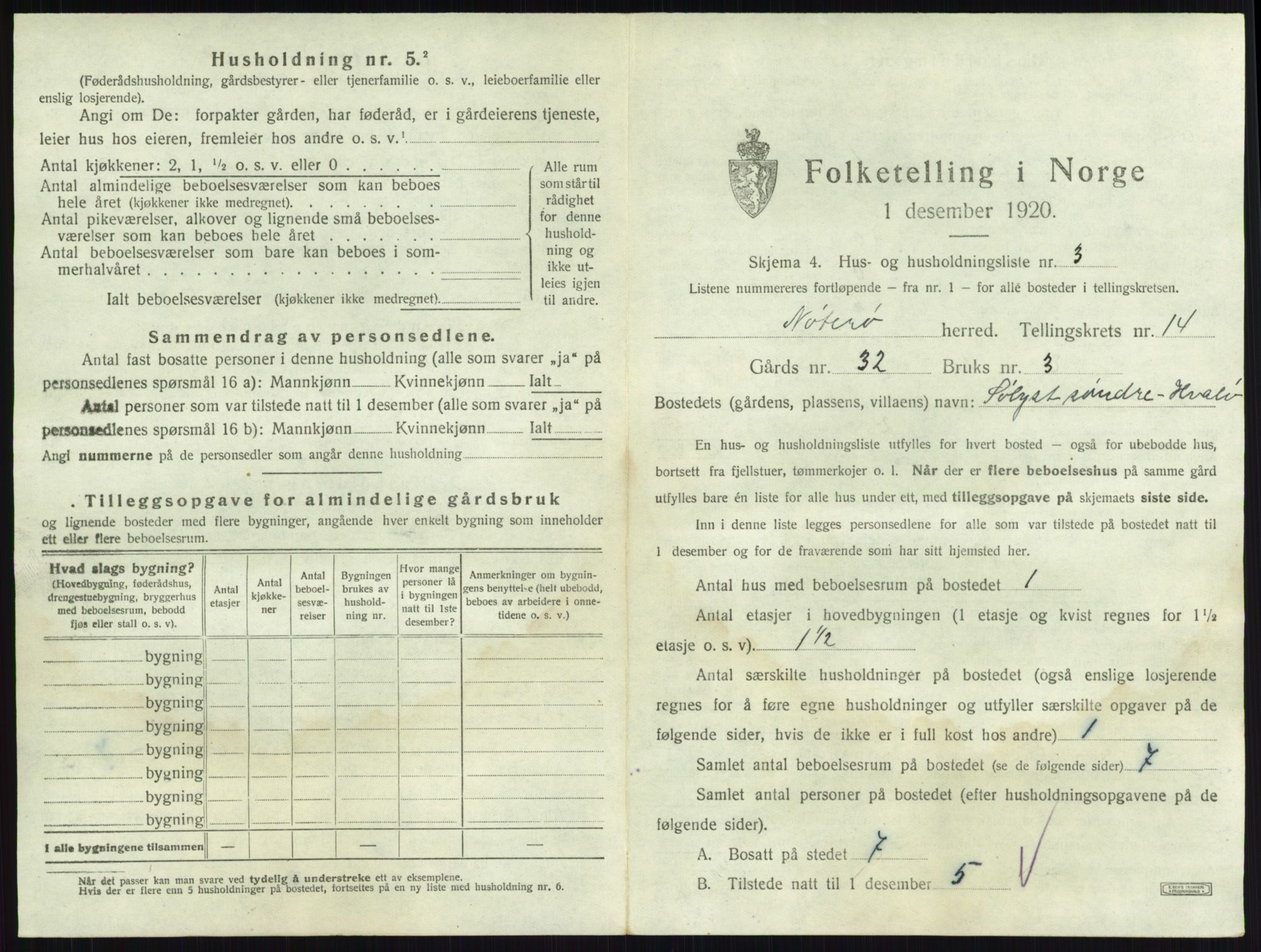 SAKO, 1920 census for Nøtterøy, 1920, p. 2787