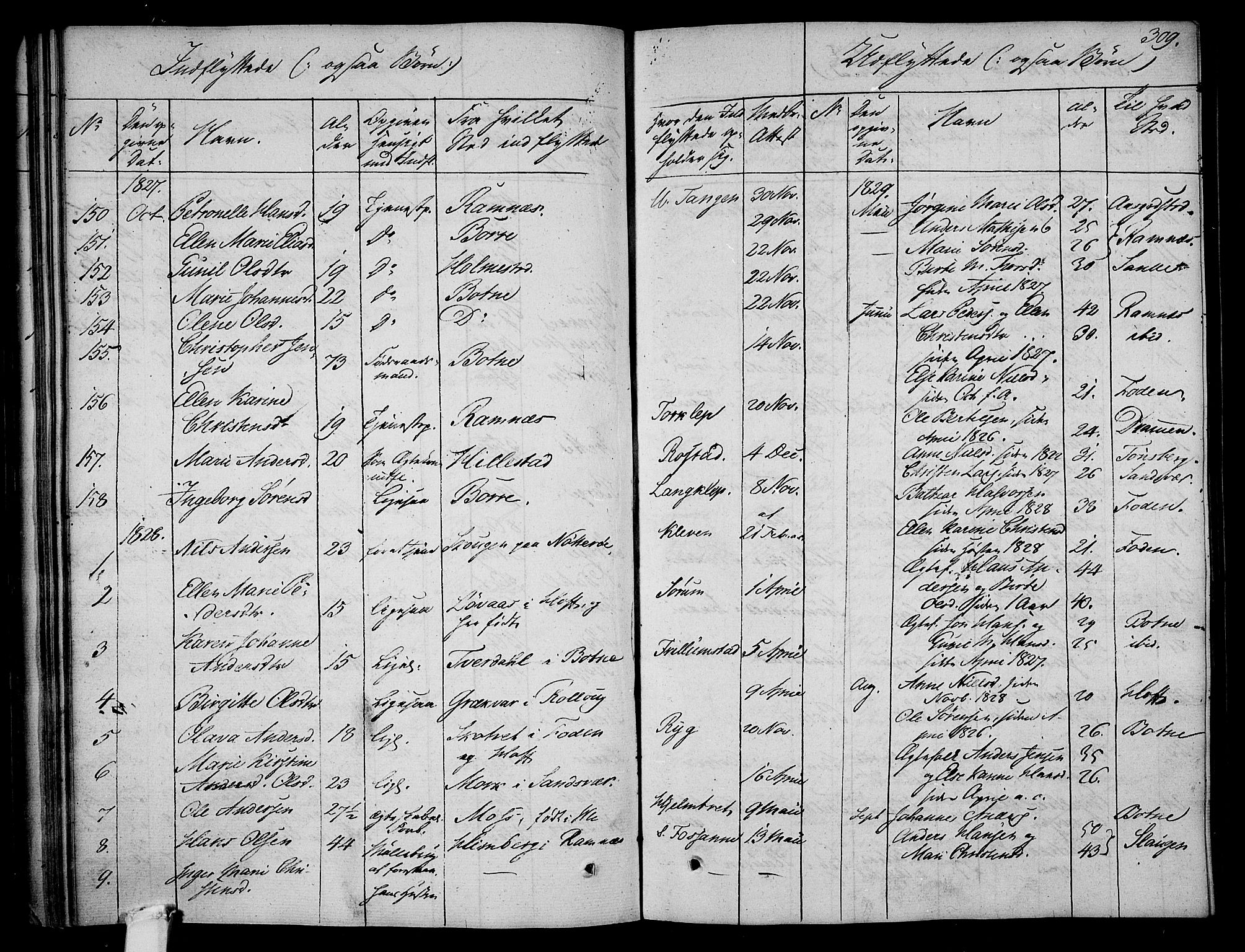 Våle kirkebøker, AV/SAKO-A-334/F/Fa/L0008: Parish register (official) no. I 8, 1824-1844, p. 309