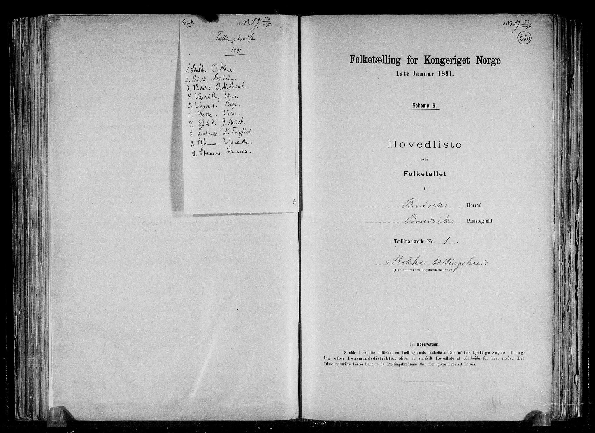 RA, 1891 census for 1251 Bruvik, 1891, p. 5