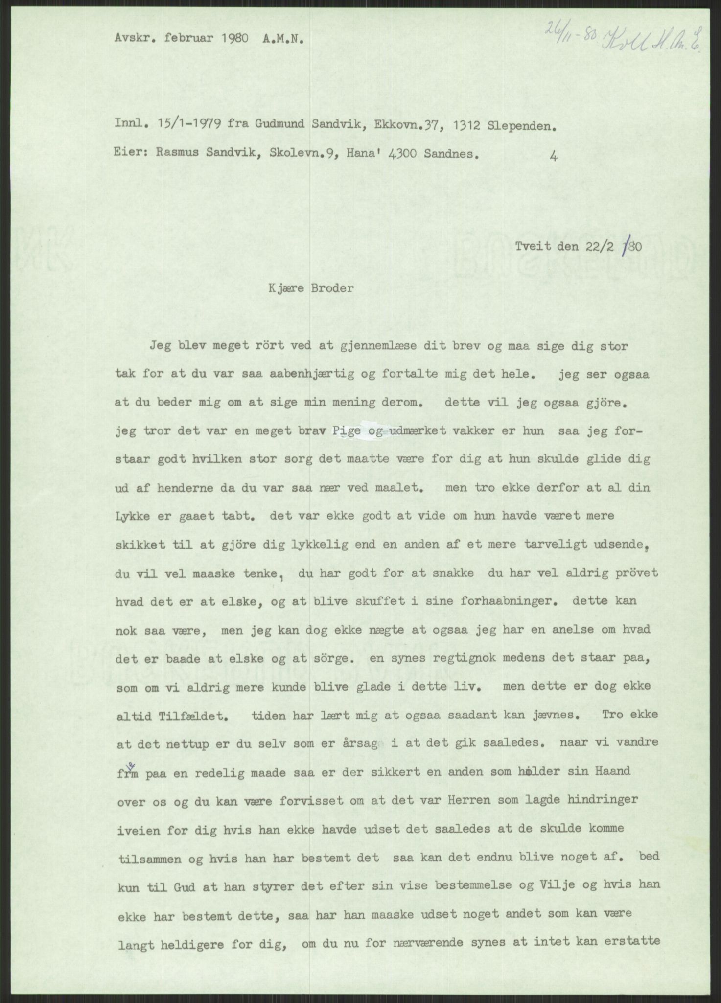 Samlinger til kildeutgivelse, Amerikabrevene, AV/RA-EA-4057/F/L0032: Innlån fra Hordaland: Nesheim - Øverland, 1838-1914, p. 549