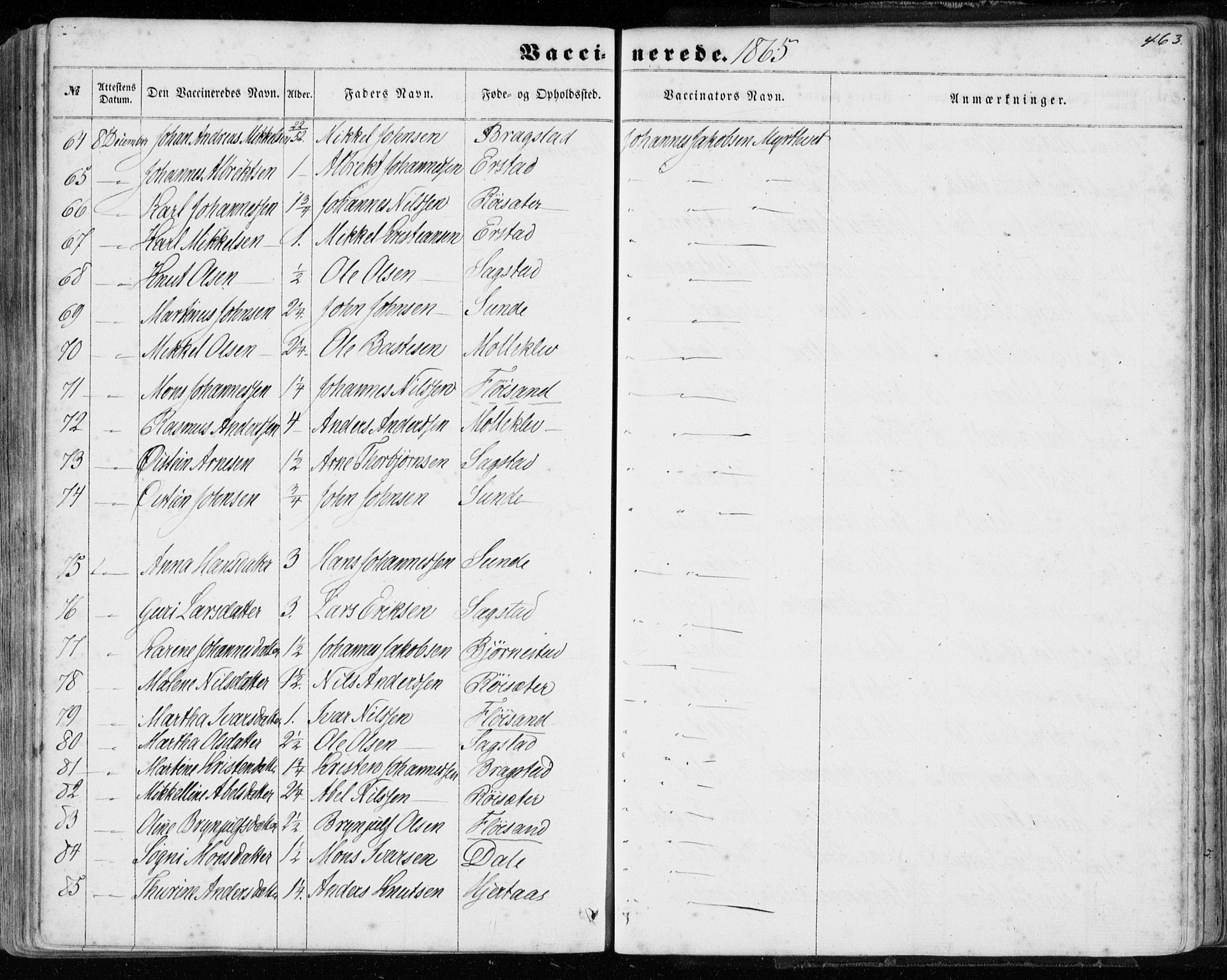 Hamre sokneprestembete, SAB/A-75501/H/Ha/Haa/Haaa/L0014: Parish register (official) no. A 14, 1858-1872, p. 463