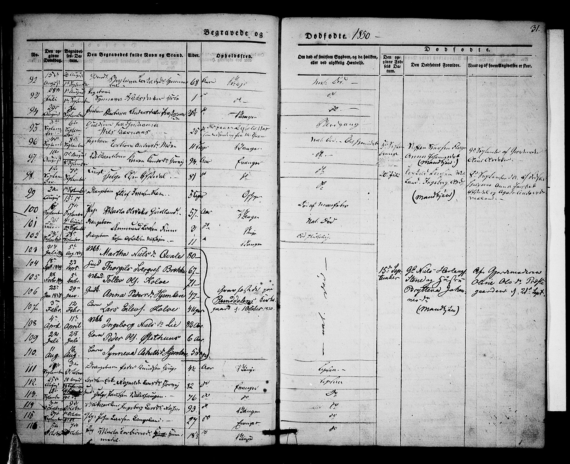 Voss sokneprestembete, SAB/A-79001/H/Haa: Parish register (official) no. A 15, 1845-1855, p. 31