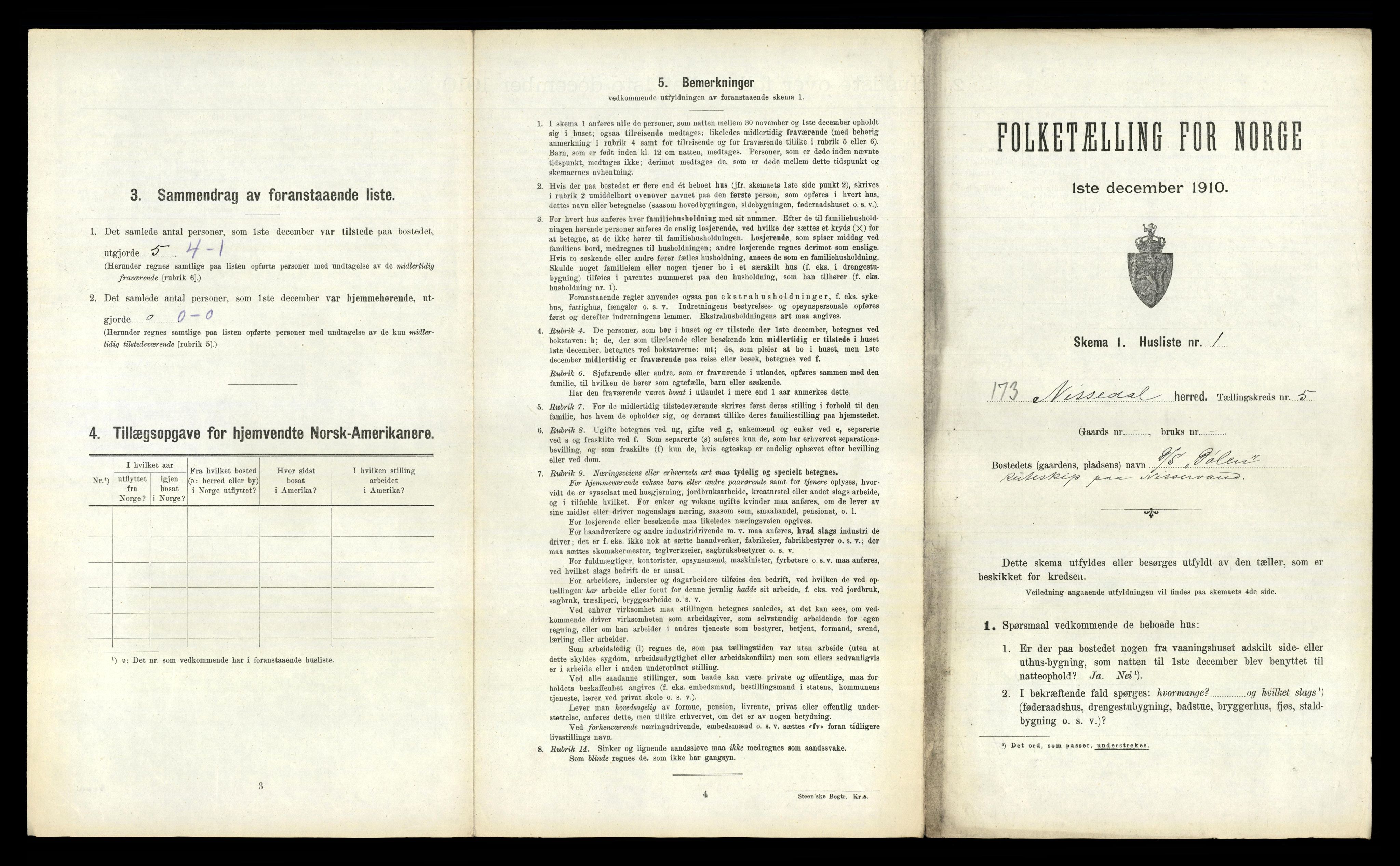 RA, 1910 census for Nissedal, 1910, p. 344