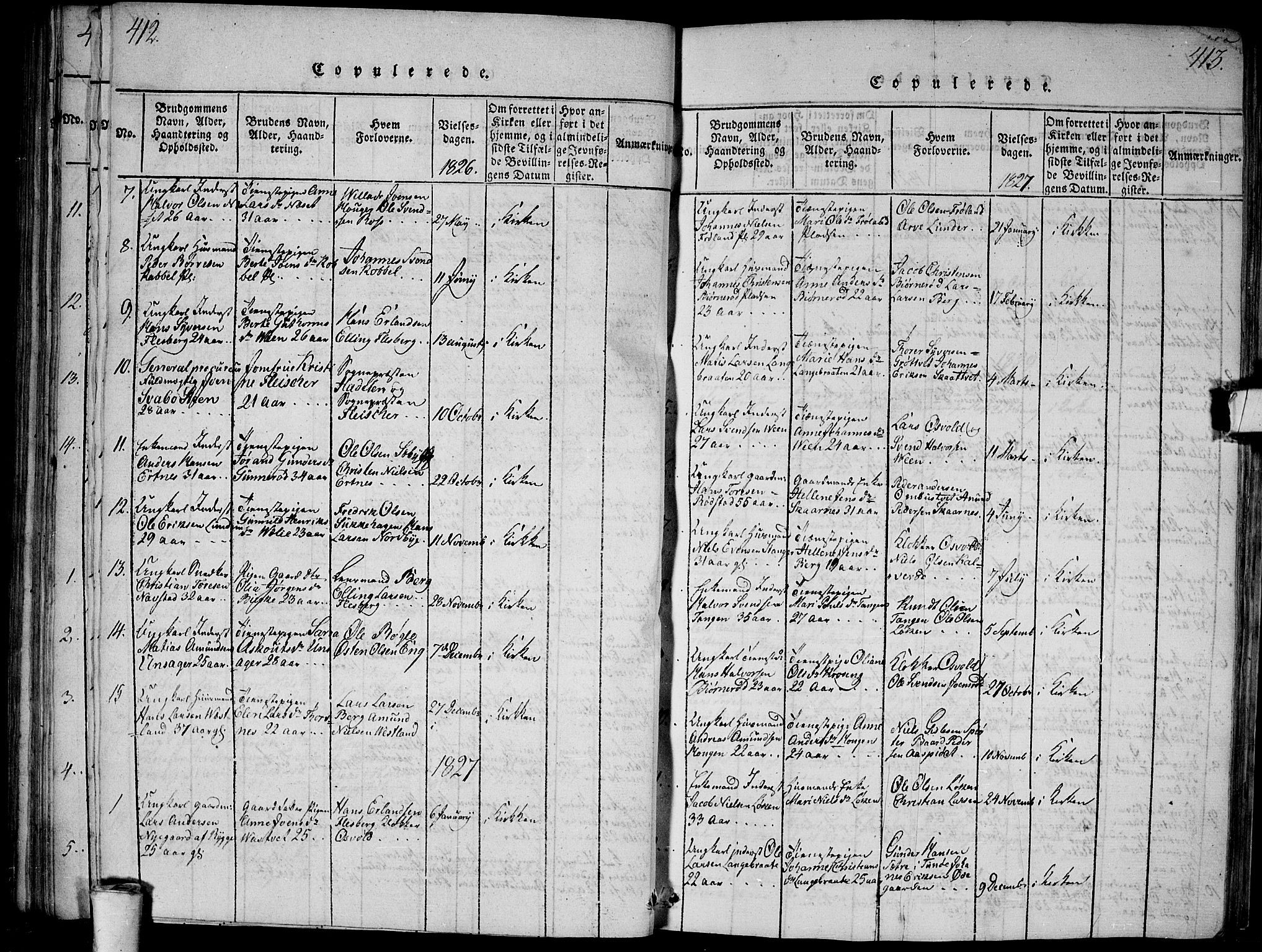 Våler prestekontor Kirkebøker, SAO/A-11083/G/Ga/L0001: Parish register (copy) no. I 1, 1815-1839, p. 412-413