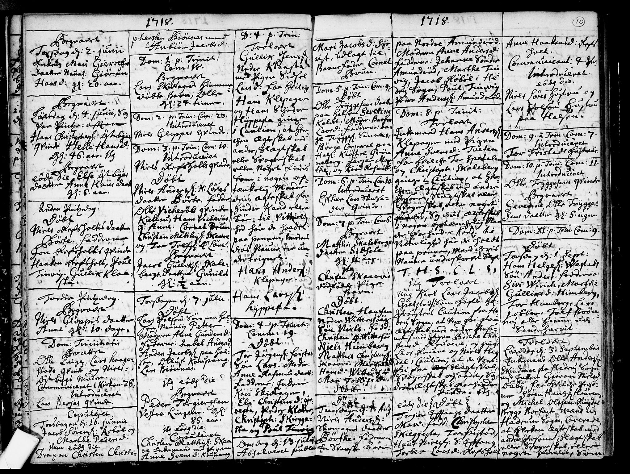 Tjølling kirkebøker, AV/SAKO-A-60/F/Fa/L0002: Parish register (official) no. 2, 1716-1734, p. 10