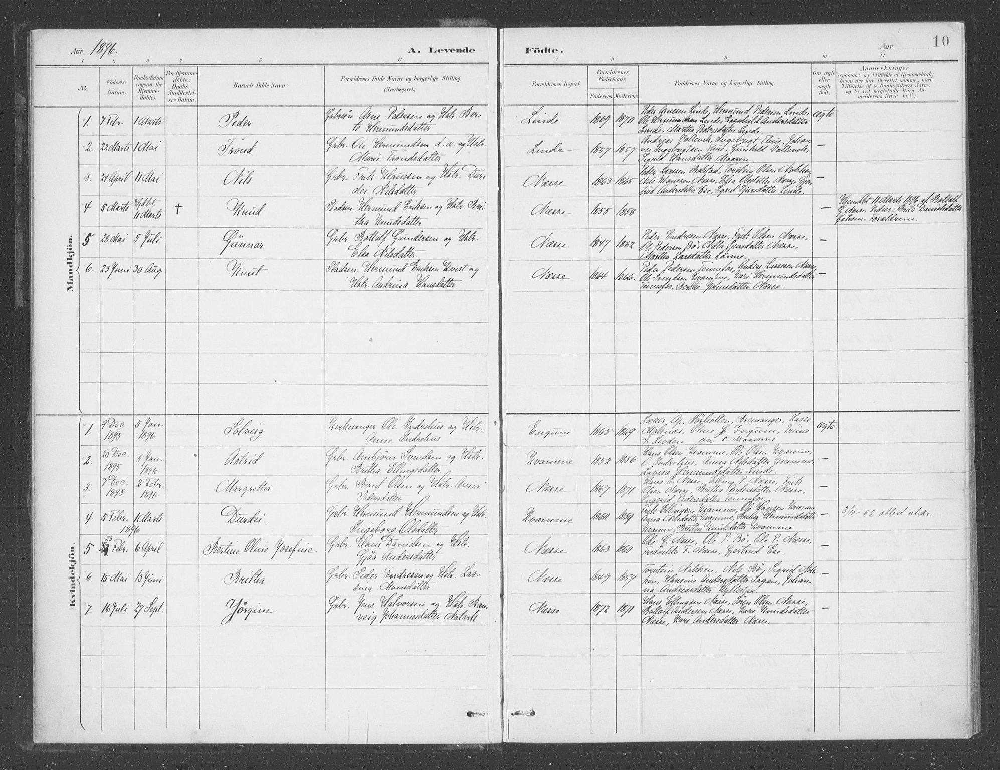 Vik sokneprestembete, AV/SAB-A-81501/H/Haa/Haad/L0002: Parish register (official) no. D  2, 1891-1907, p. 10