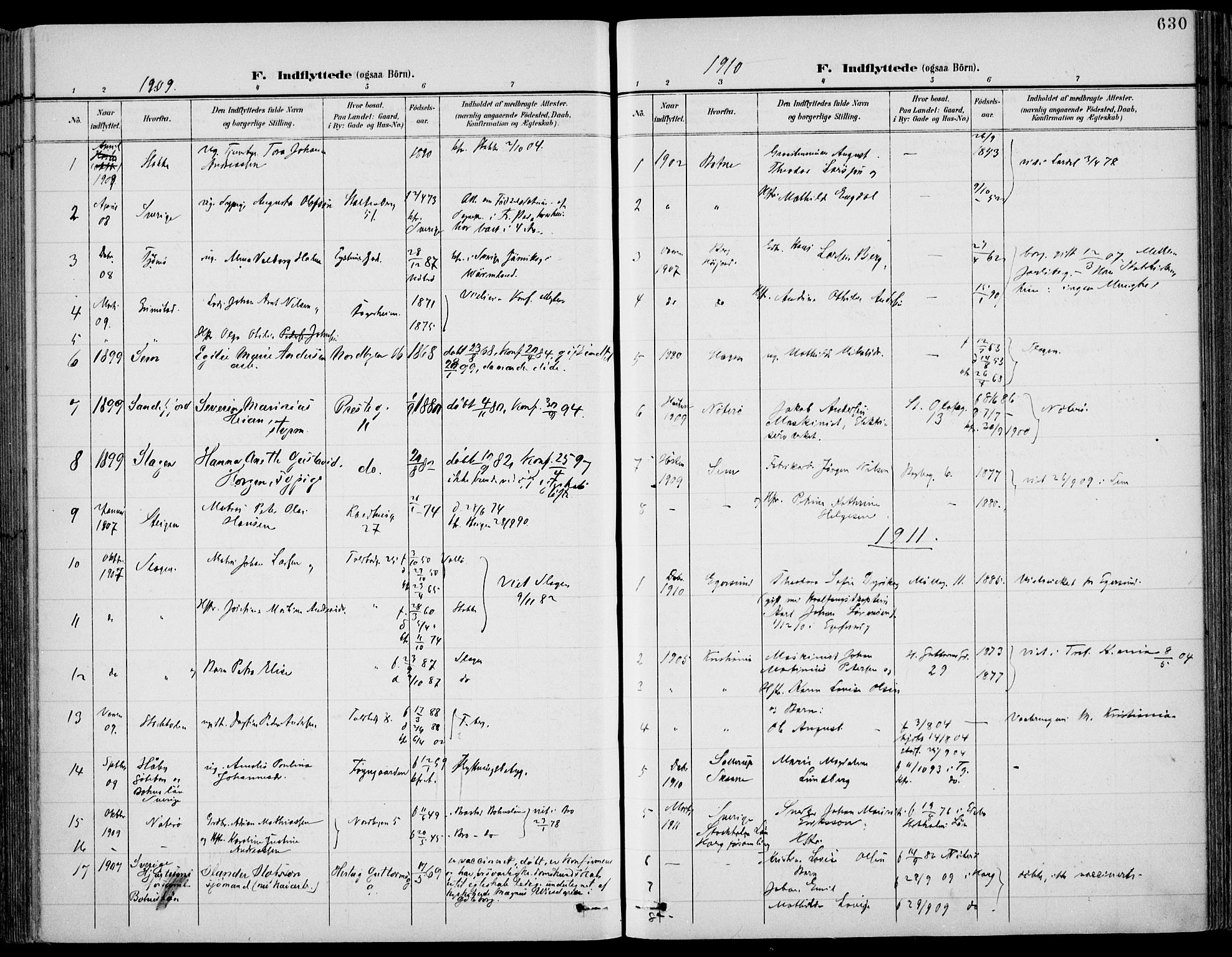 Tønsberg kirkebøker, AV/SAKO-A-330/F/Fa/L0013: Parish register (official) no. I 13, 1900-1913, p. 630