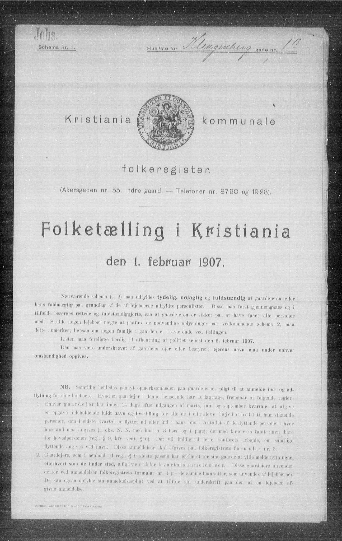 OBA, Municipal Census 1907 for Kristiania, 1907, p. 26388