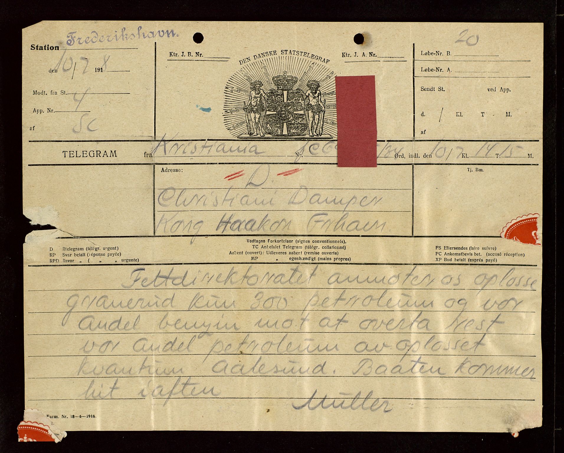 Pa 1521 - A/S Norske Shell, AV/SAST-A-101915/E/Ea/Eaa/L0004: Sjefskorrespondanse, 1918, p. 29