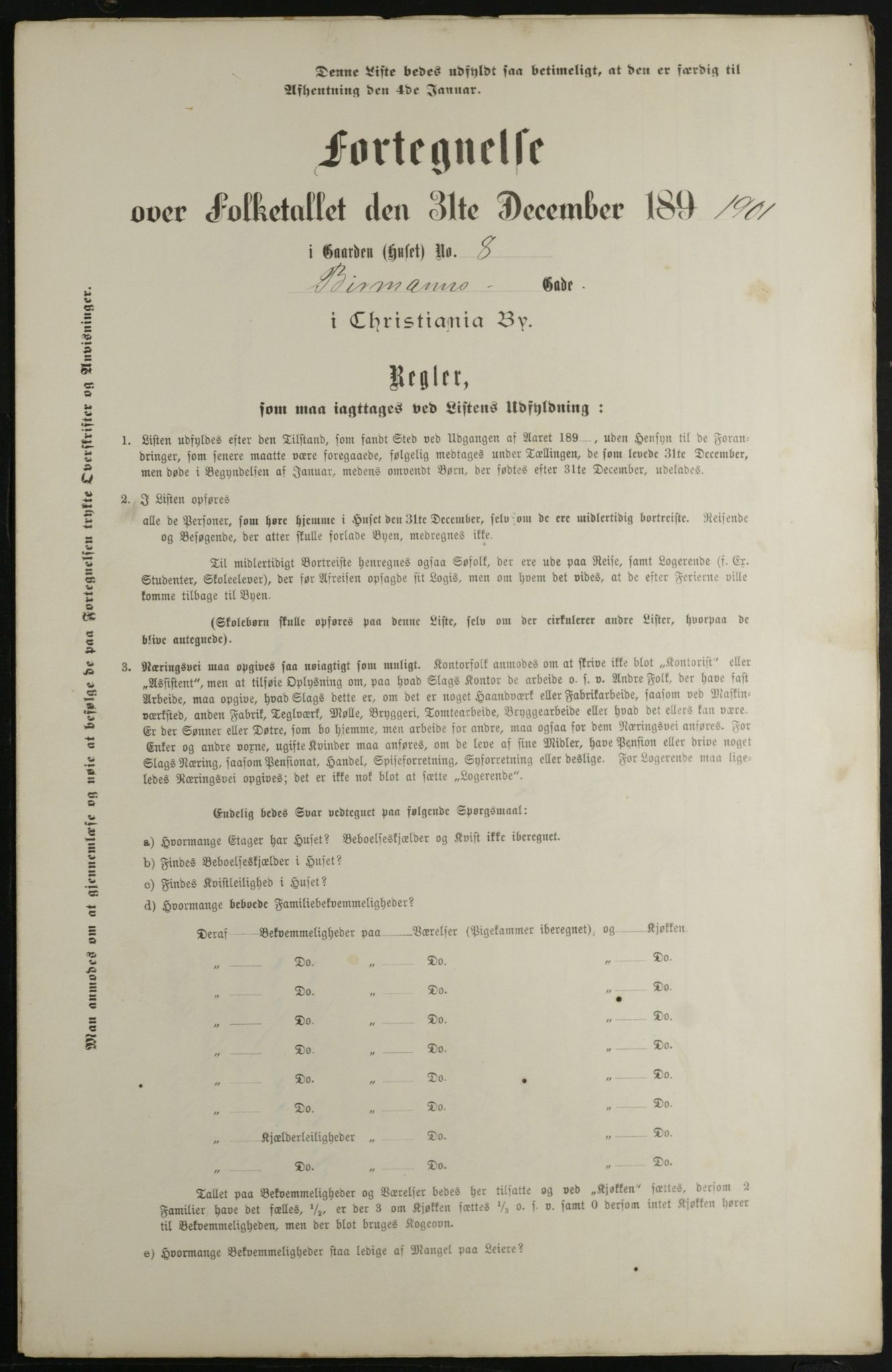 OBA, Municipal Census 1901 for Kristiania, 1901, p. 821